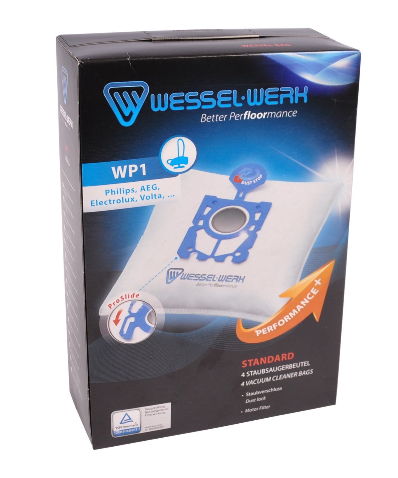 Wessel-Werk Staubsaugerbeutel 4 x WP1 = Swirl PH86 Staubsaugerbeutel Philips AEG Electrolux Hanseati