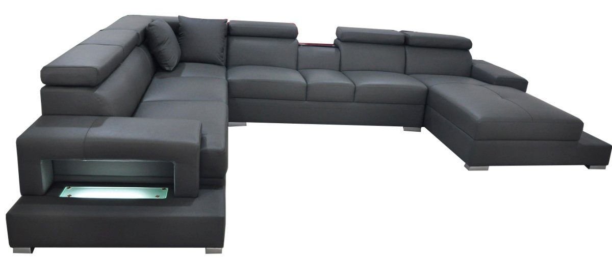 JVmoebel Ecksofa Designer LED U-Form Wohnlandschaft luxus Sofa Polstermöbel Neu, Made in Europe