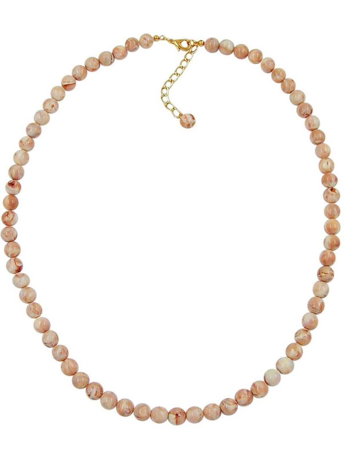 Gallay Perlenkette Kette Perle 8mm, beige-marmor (1-tlg)