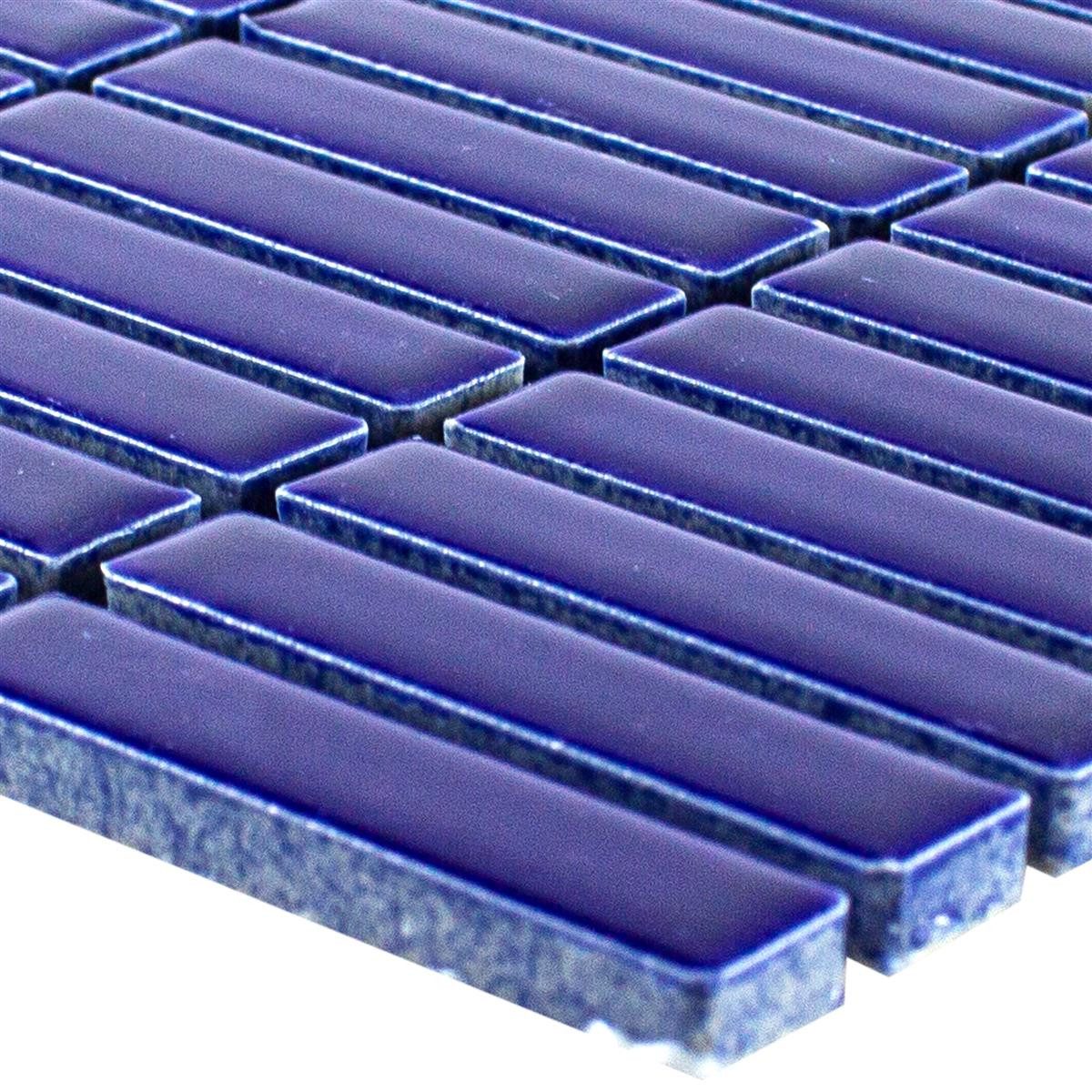 Mosafil Mosaikfliesen Keramik Mosaik Fliesen Maytown Glänzend, Keramik 30.000x30.000, blau, Verlegefertig auf ein Netz geklebt - Frostsicher - Wasserfest