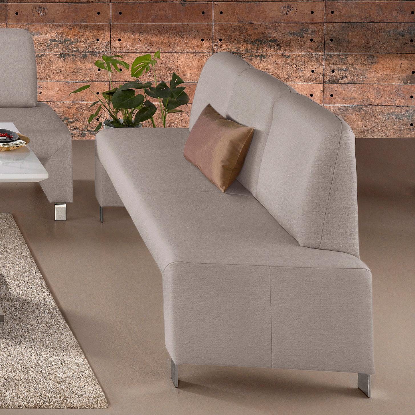 exxpo - sofa fashion Polsterbank Intenso, Sitzbank, Breite 182 cm, wahlweise in Leder oder Textil, hohe Bodenfreiheit, frei im Raum stellbar, hoher Sitzkomfort