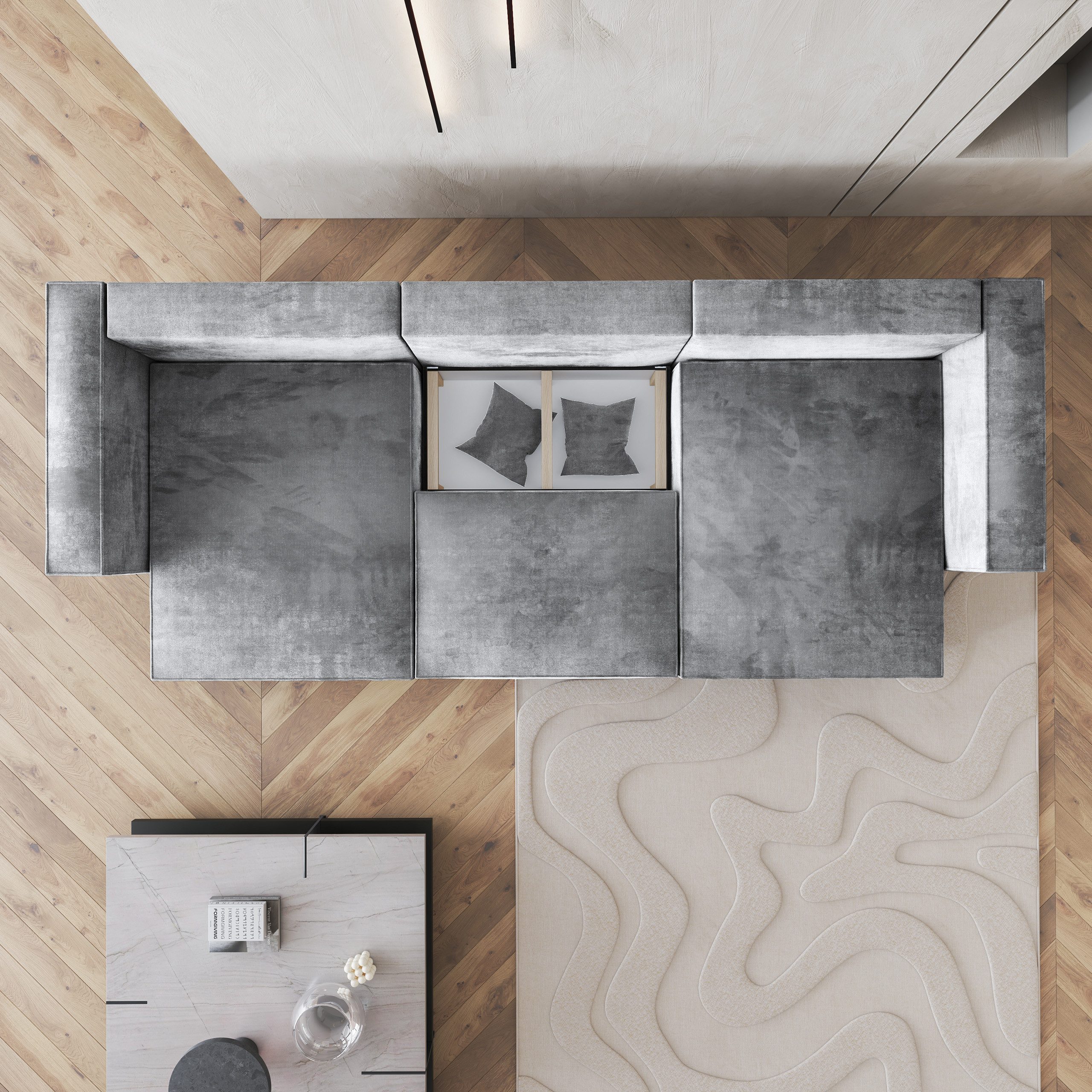 Masseno Ecksofa SARMO mit Schlaffunktion U-Form, Sofa mit Bettkasten