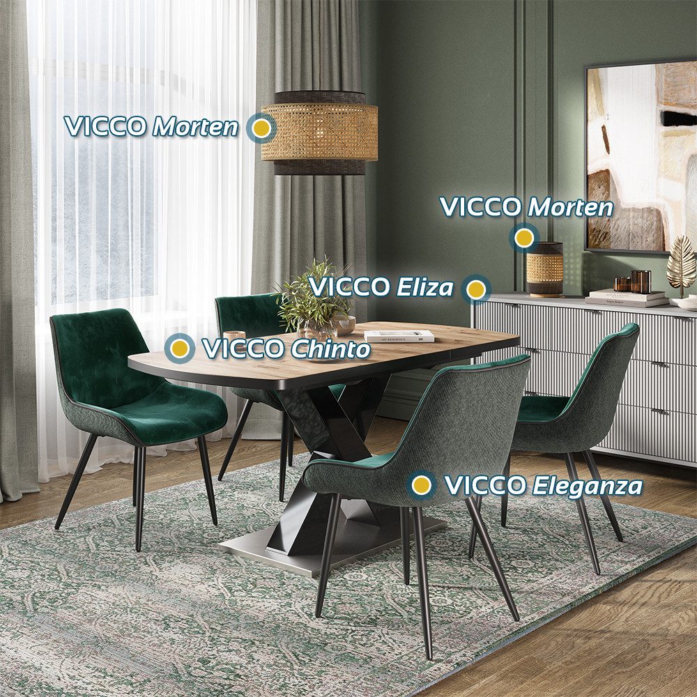 Vicco Esstisch Chinto, Schwarz, 120 x günstig online kaufen