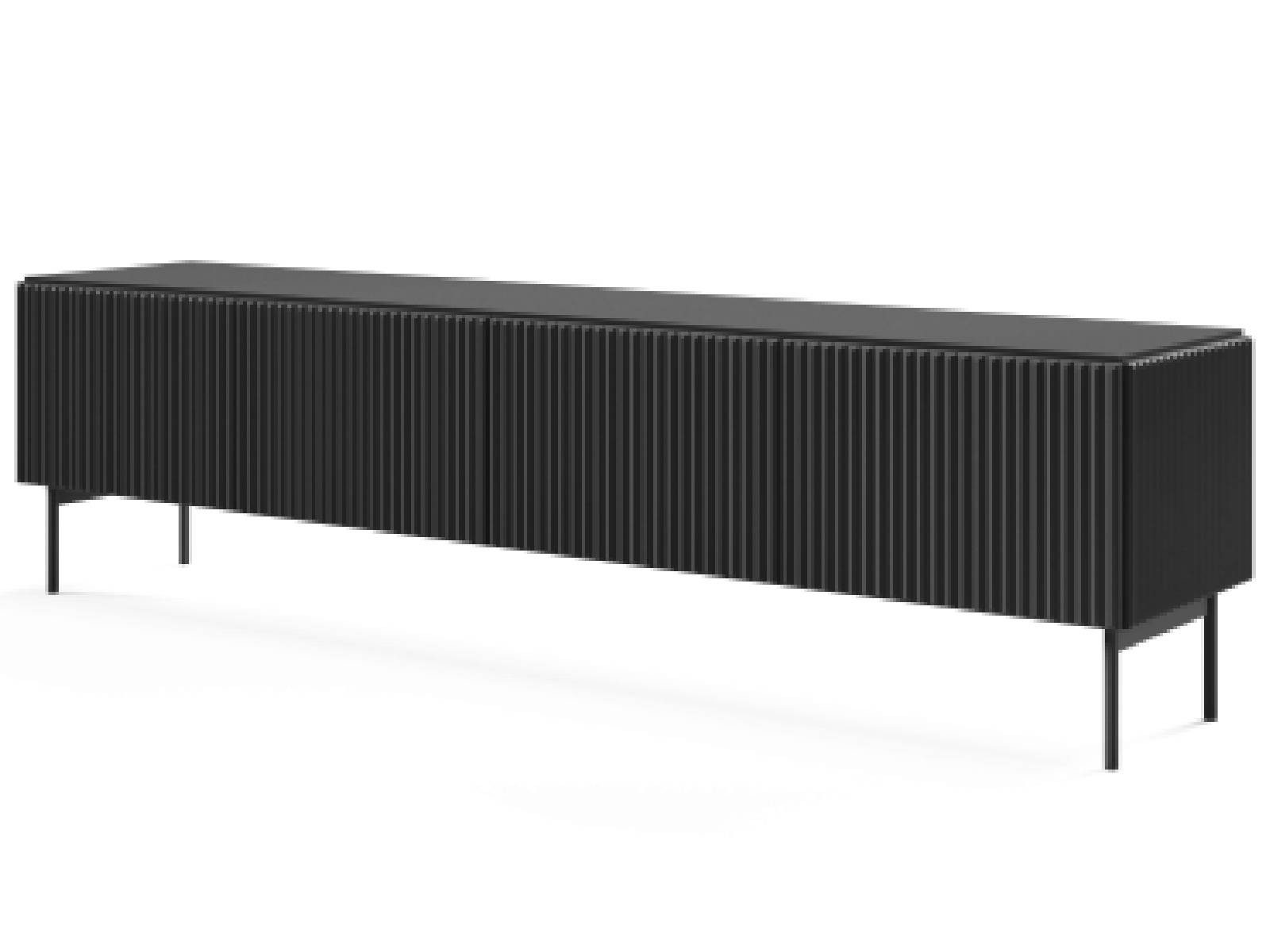 yourhouse24 Lowboard RTV-Schrank Muti 4D 195x51x40 cm Schwarz, Kaschmir günstig online kaufen