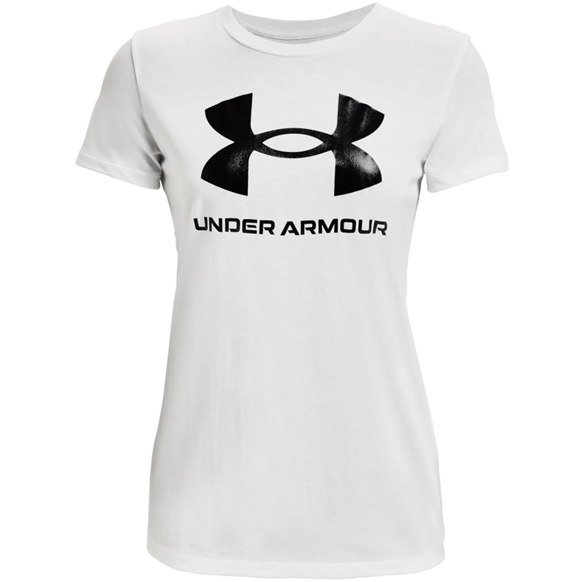 T-shirt Logo Graphic Armour® Weiß Sportsytle UA Funktionsshirt Damen Live Big Under