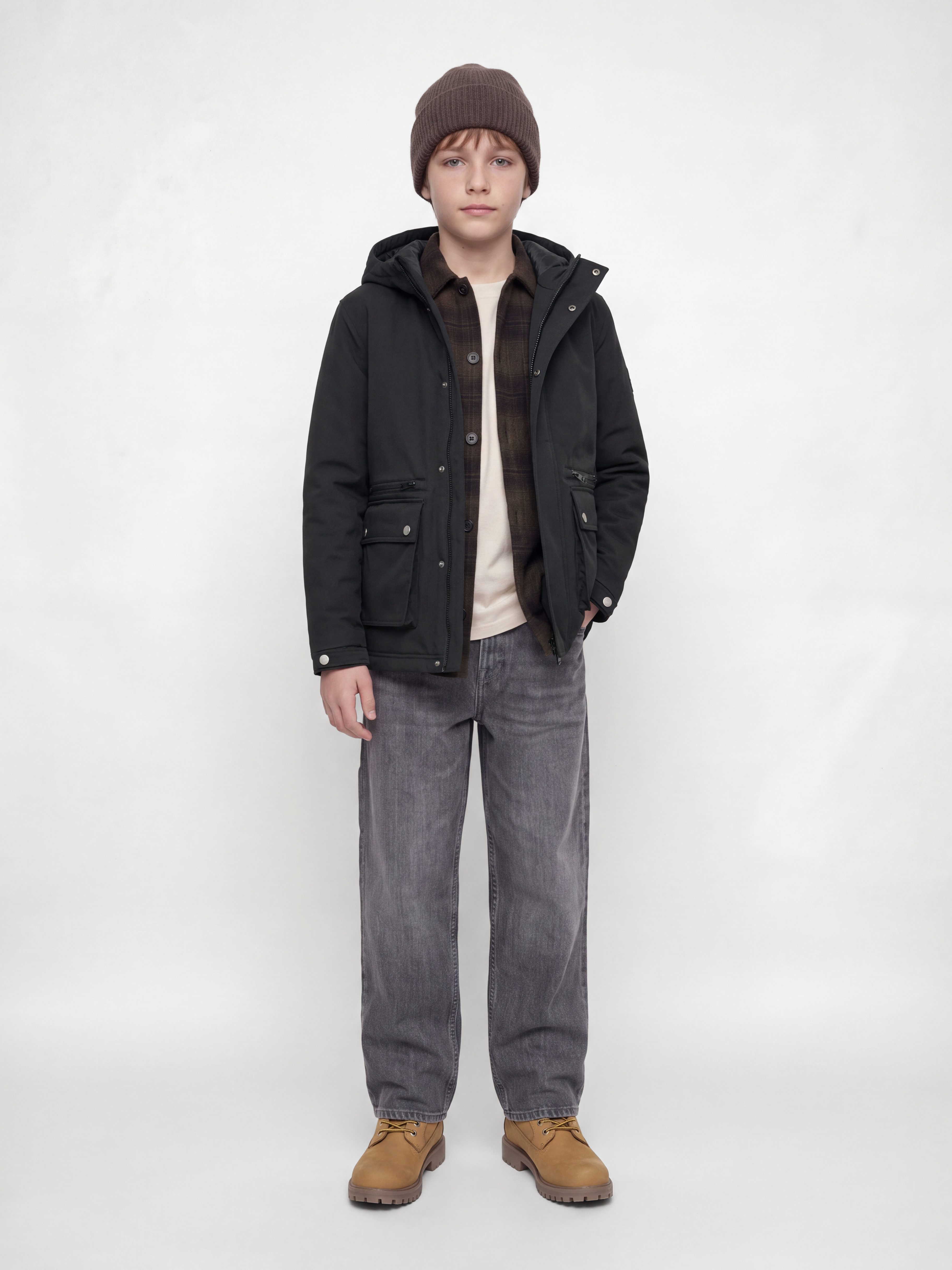 Jack & Jones Junior Parka JJEWOLF PARKA JACKET SN JNR Kunstfaser, normal geschnitten – Bild 3 von 5
