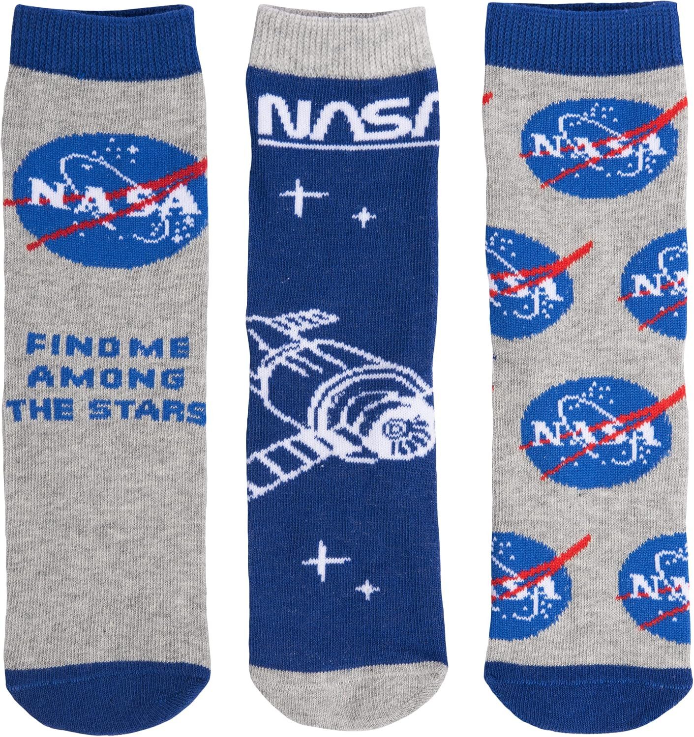NASA Sneakersocken NASA Socken für Jungen Kinder Sneaker Kindersocken (3er Pack)