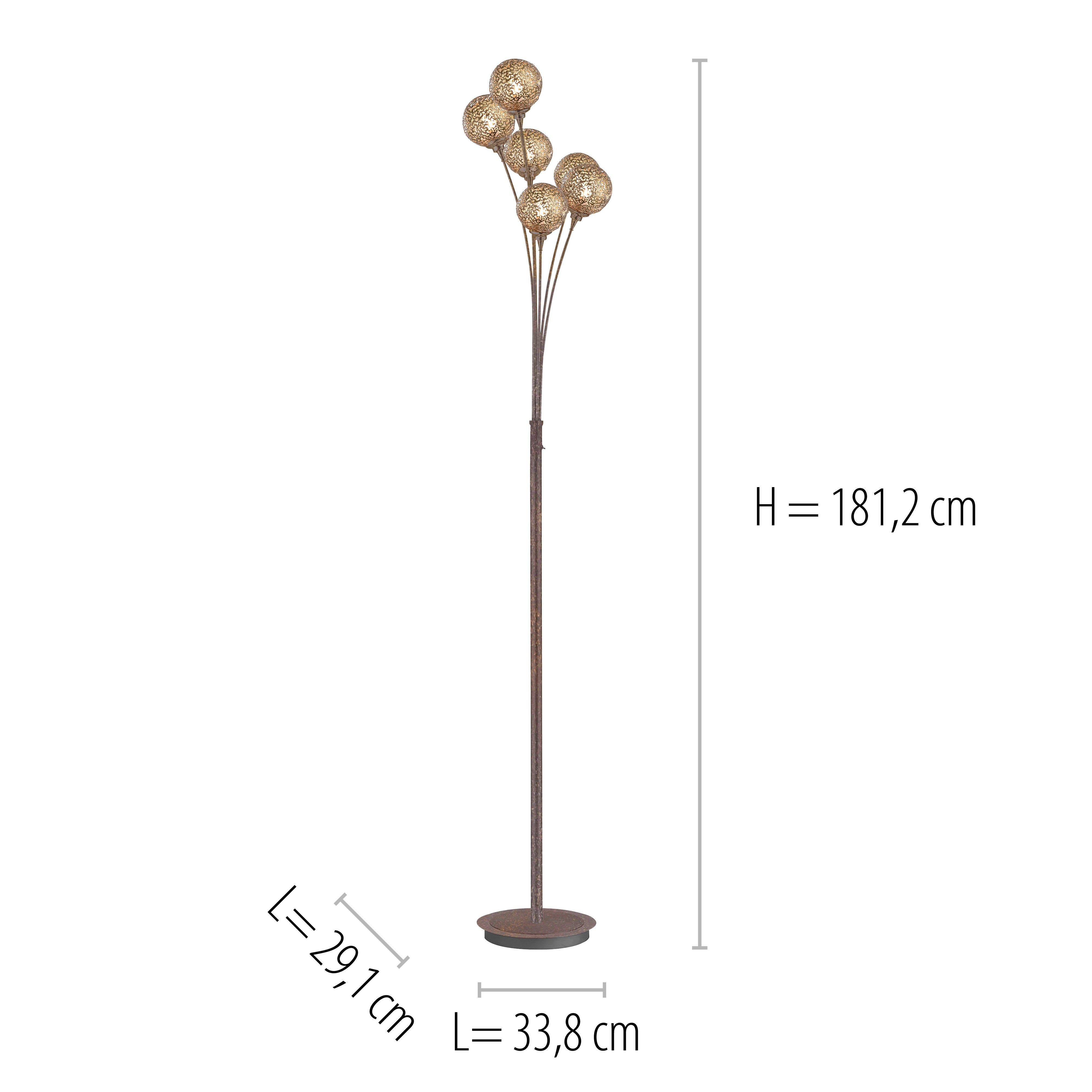 Paul Neuhaus Stehlampe GRETA, ohne Leuchtmittel, ExklusiveG9, Schalter, Kippschalter