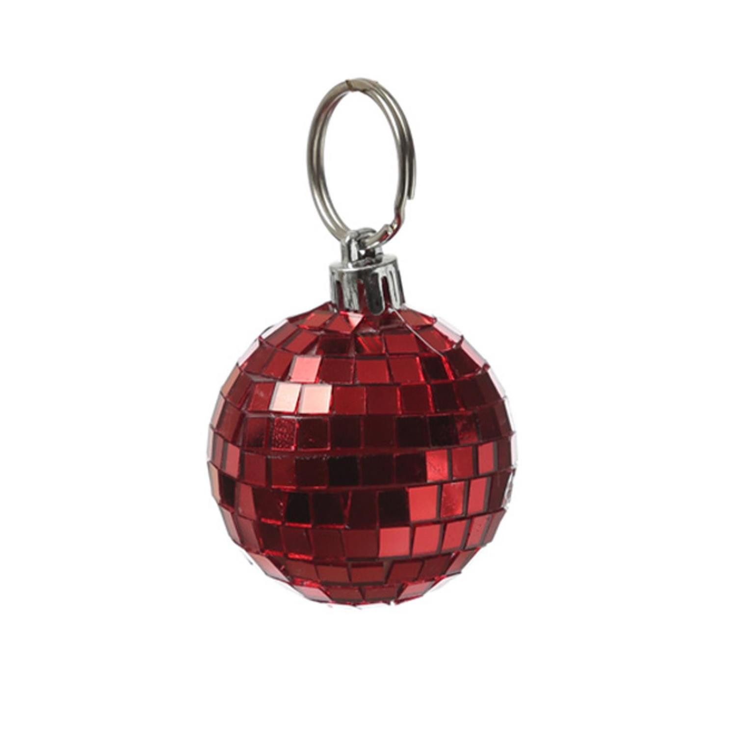 MARELIDA Christbaumschmuck Weihnachtsbaumschmuck Discokugel Spiegelkugel Baumkugel D: 5cm rot