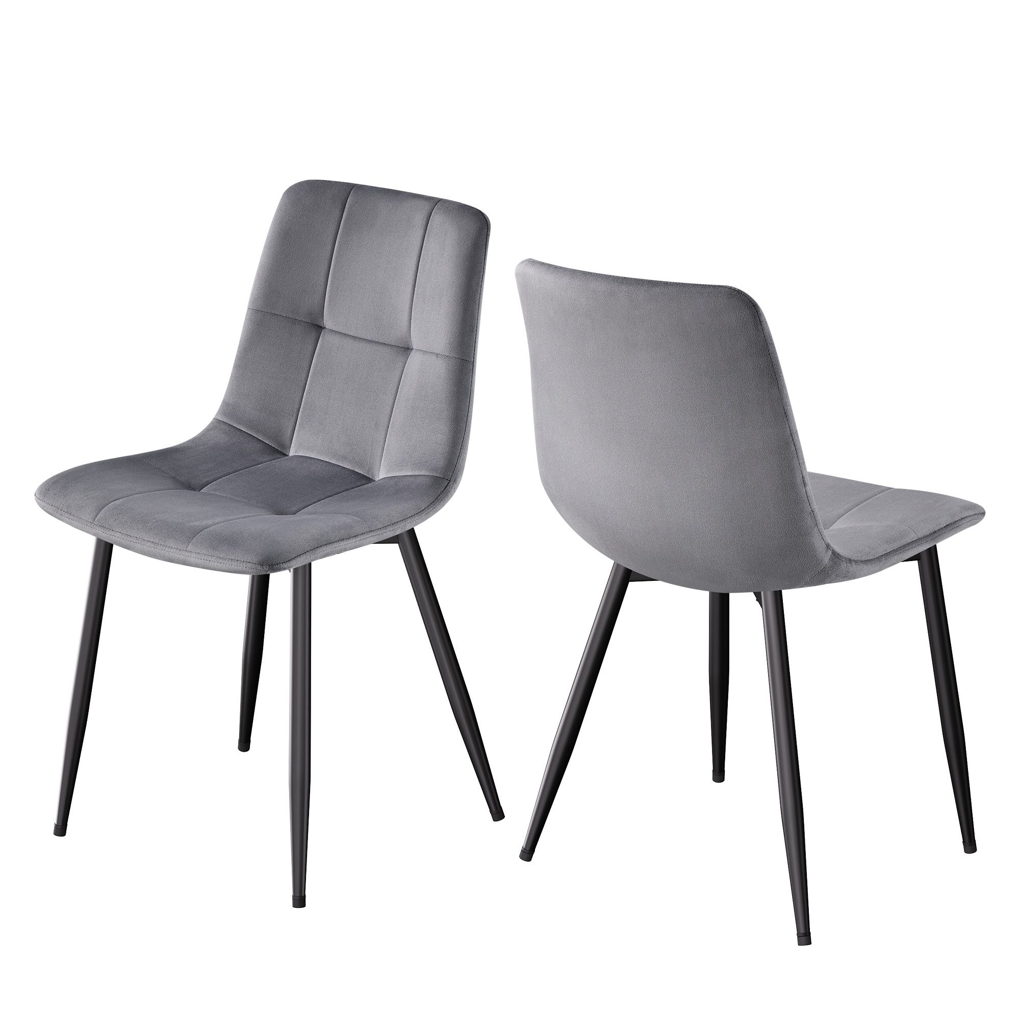 VASAGLE Esszimmerstuhl Sessel mit verstellbaren Füßen, für Wohnzimmer (2 St), Esszimmerstühle Samt, Küchenstühle, modern, gepolstert, 2er Set