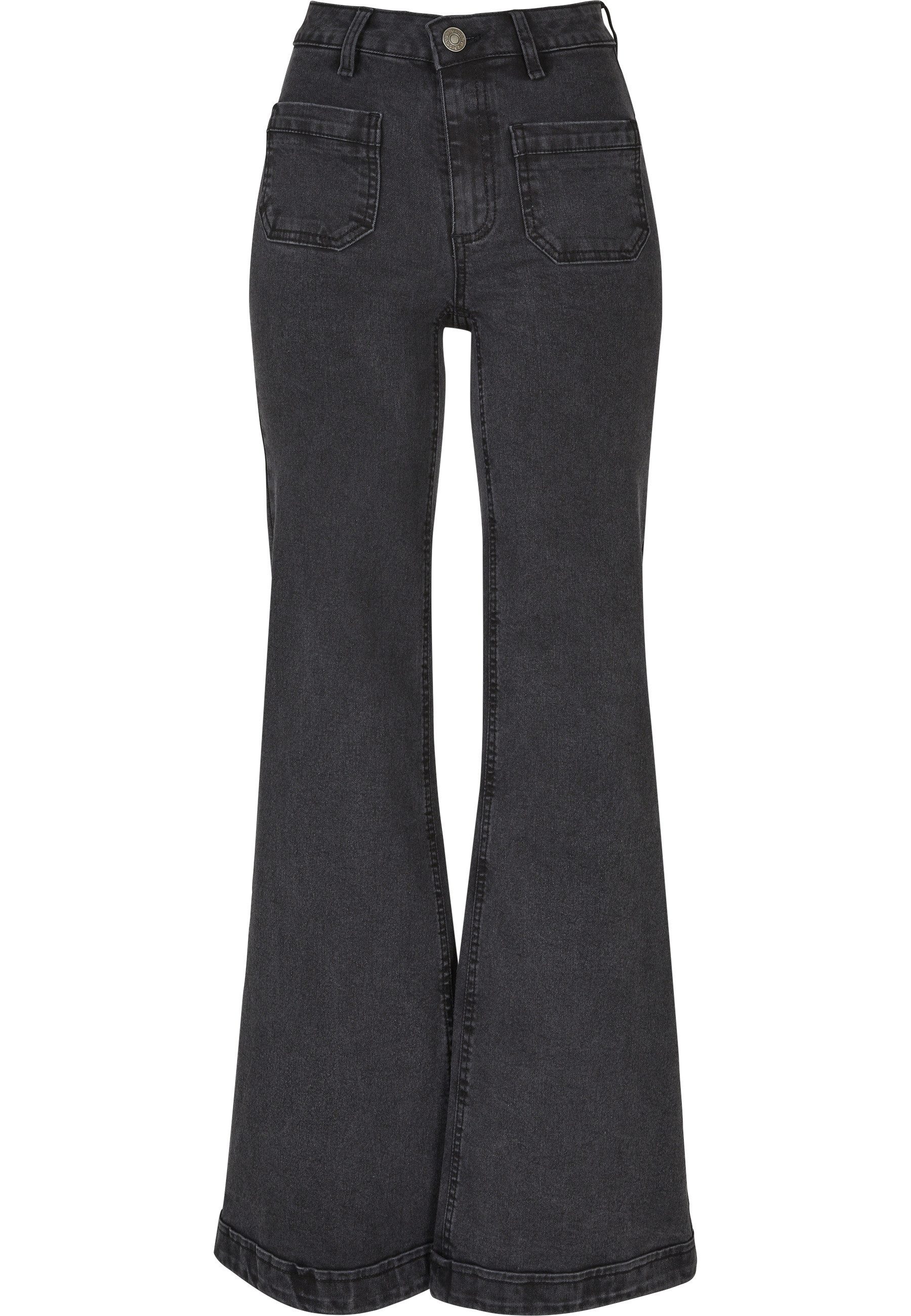 URBAN CLASSICS Outdoorhose Urban Classics Damen Ladies Vintage Flared Denim Pants (1-tlg)