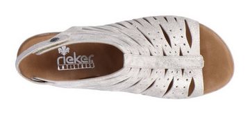 Rieker Sandalette, Sommerschuh, Sandale, Blockabsatz, im Metallic-Look