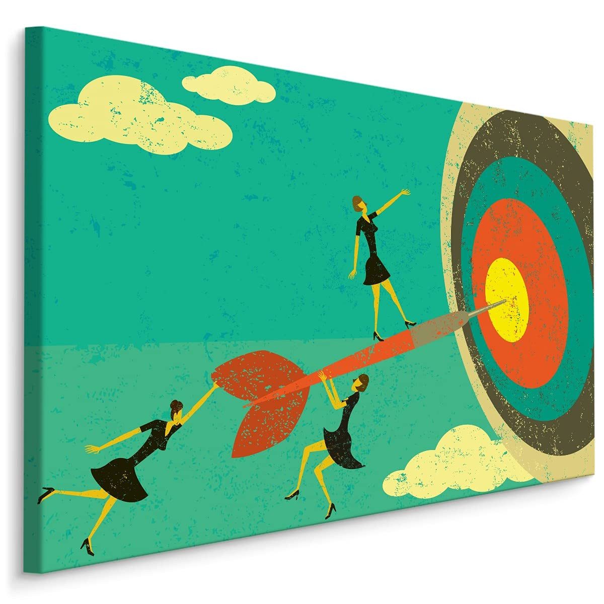 Muralo Leinwandbild Menschen – Leinwandbild Wandbild Kunstdruck Wohnzimmer, Frau (1 St), Schild – Pfeile – Frauen, 30 x 20 cm, aufhängefertig