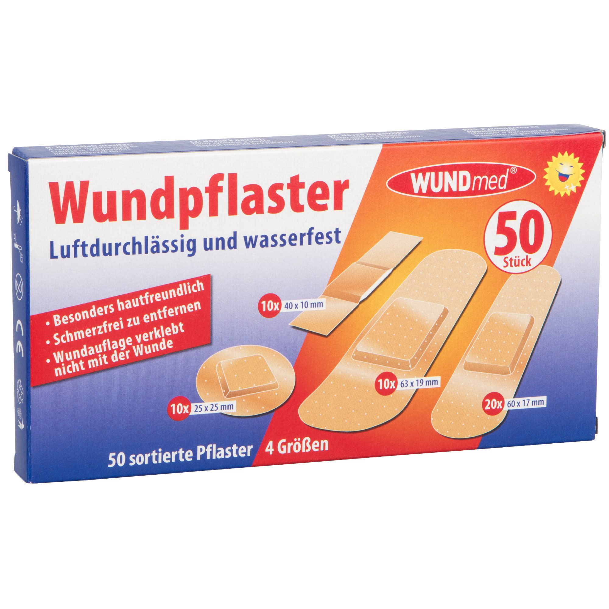 Wundmed Wundpflaster WUNDmed® Wundpflaster 50 Stück sortiert in 4 Größen