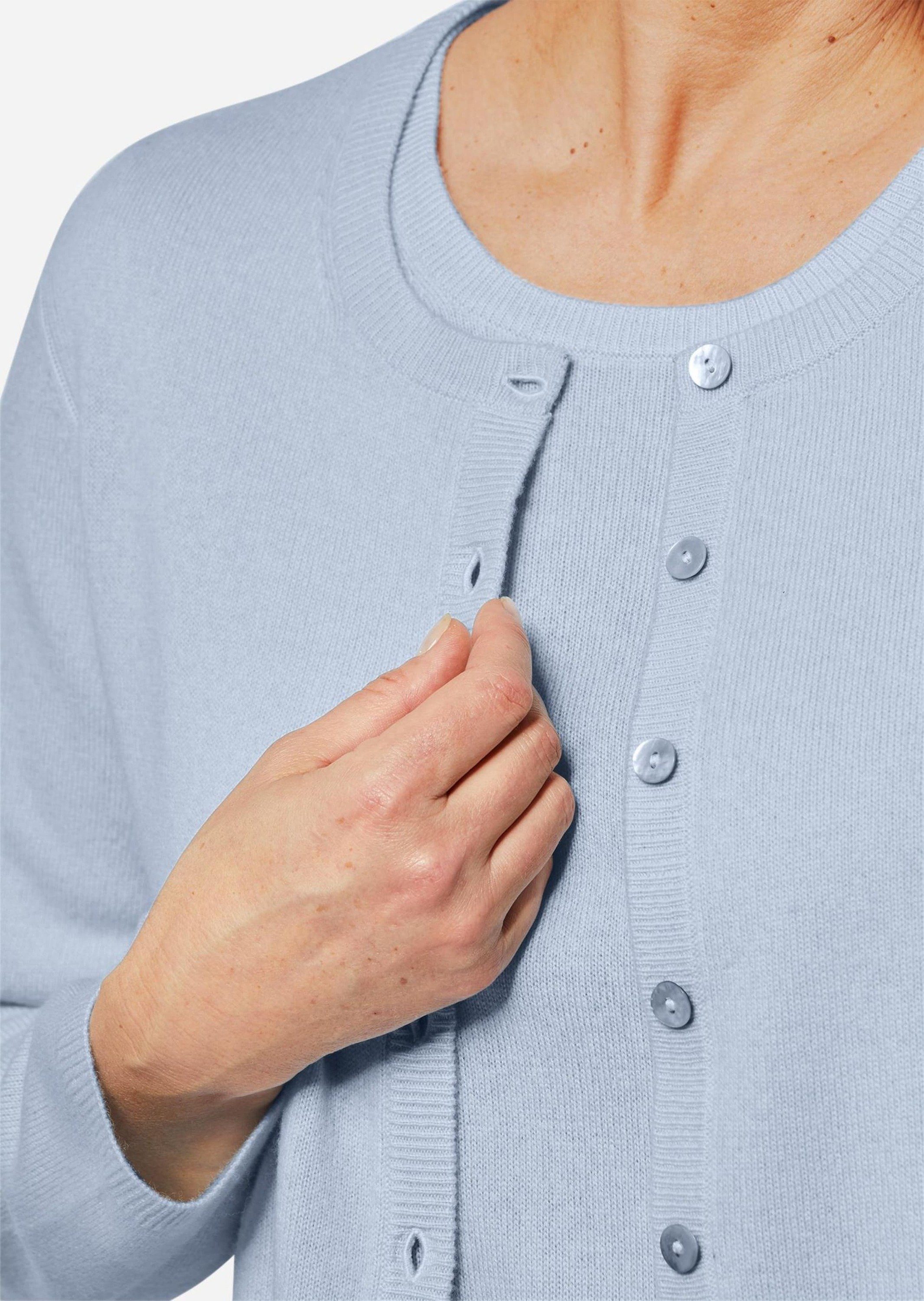GOLDNER Strickjacke Eleganter Herbstcardigan mit Rundhals Weiche Strickjacke mit Rippenabschlüssen, Knopfleiste und Langarm – Bild 5 von 5