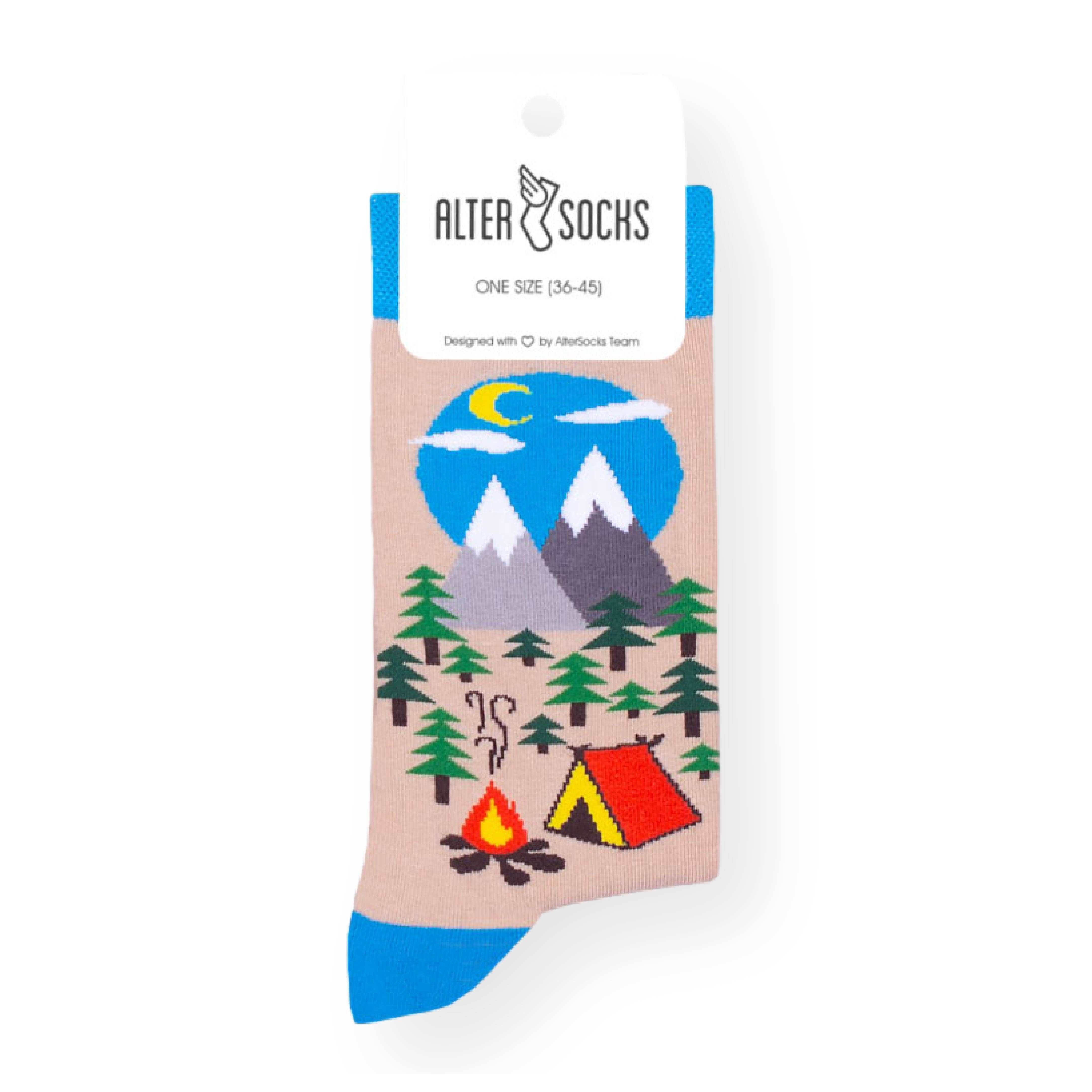 AlterSocks Freizeitsocken Lustige Socken Camping Socken Damen & Herren Unisex Größe 36 – 45
