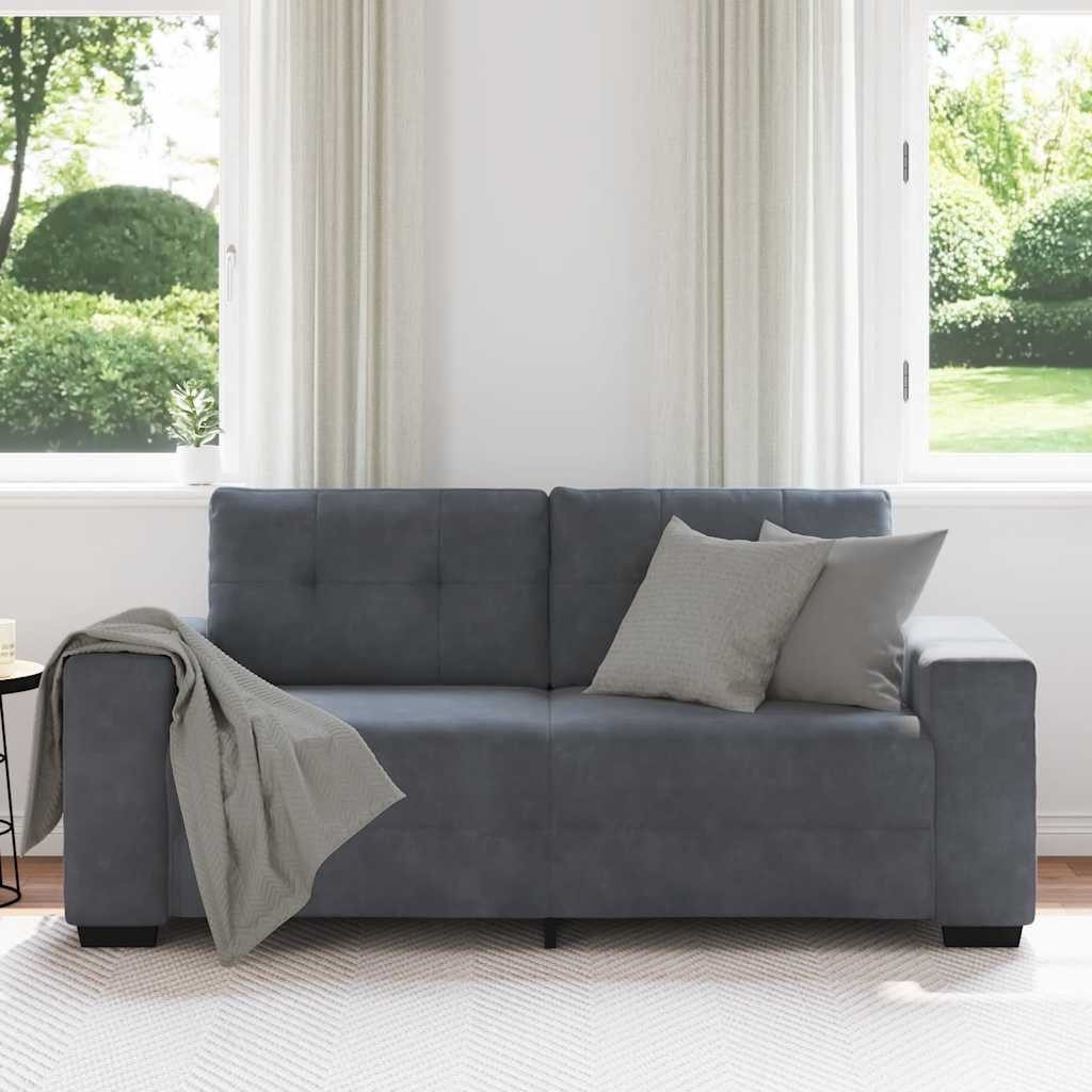 vidaXL Sofa Zweisitzer-Sofa Dunkelgrau 140 cm günstig online kaufen