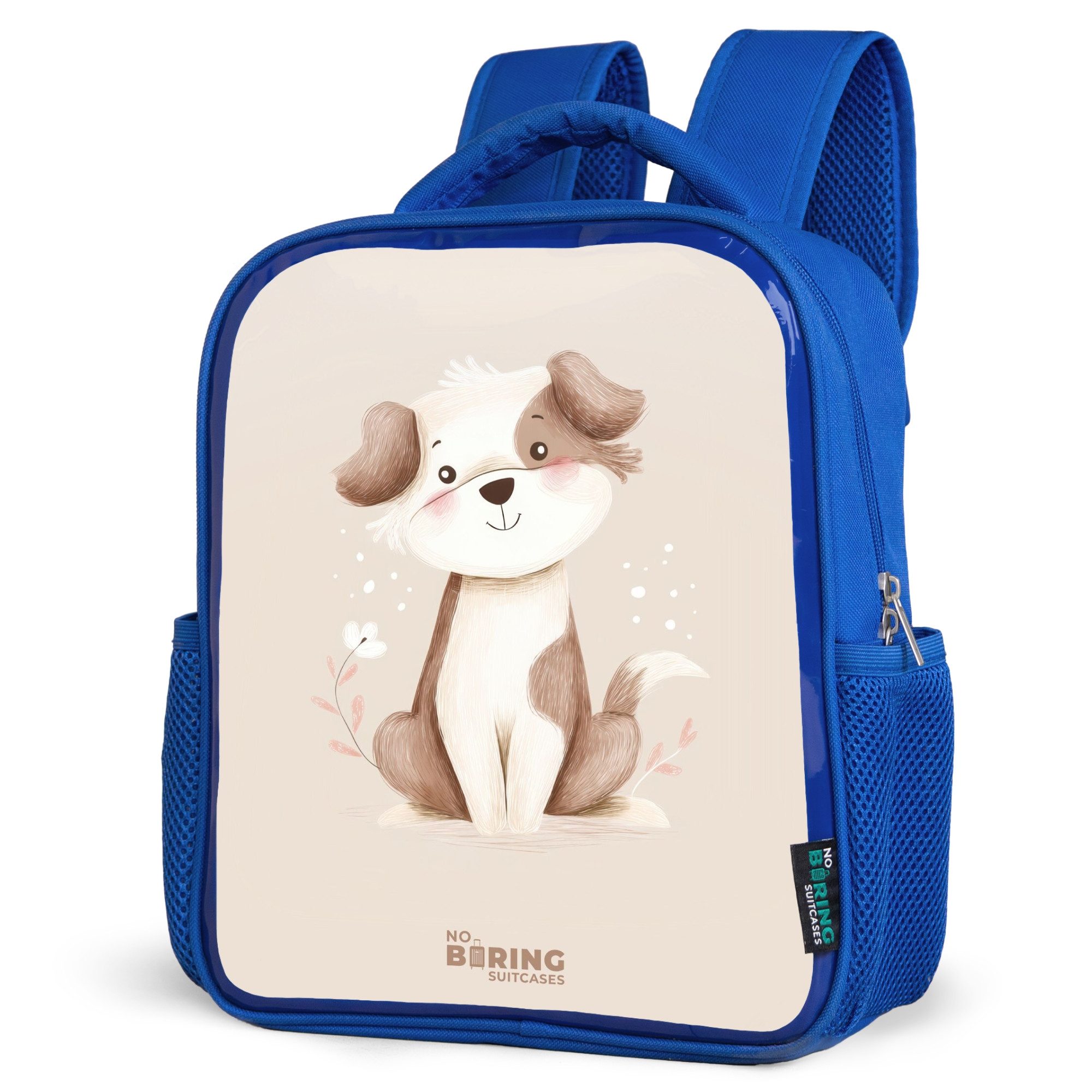 NoBoringSuitcases.com© Rucksack Hund in Braun und Beige, Kinderrucksack, Schulrucksack, Freizeitrucksack, Jungen, Kindergarten