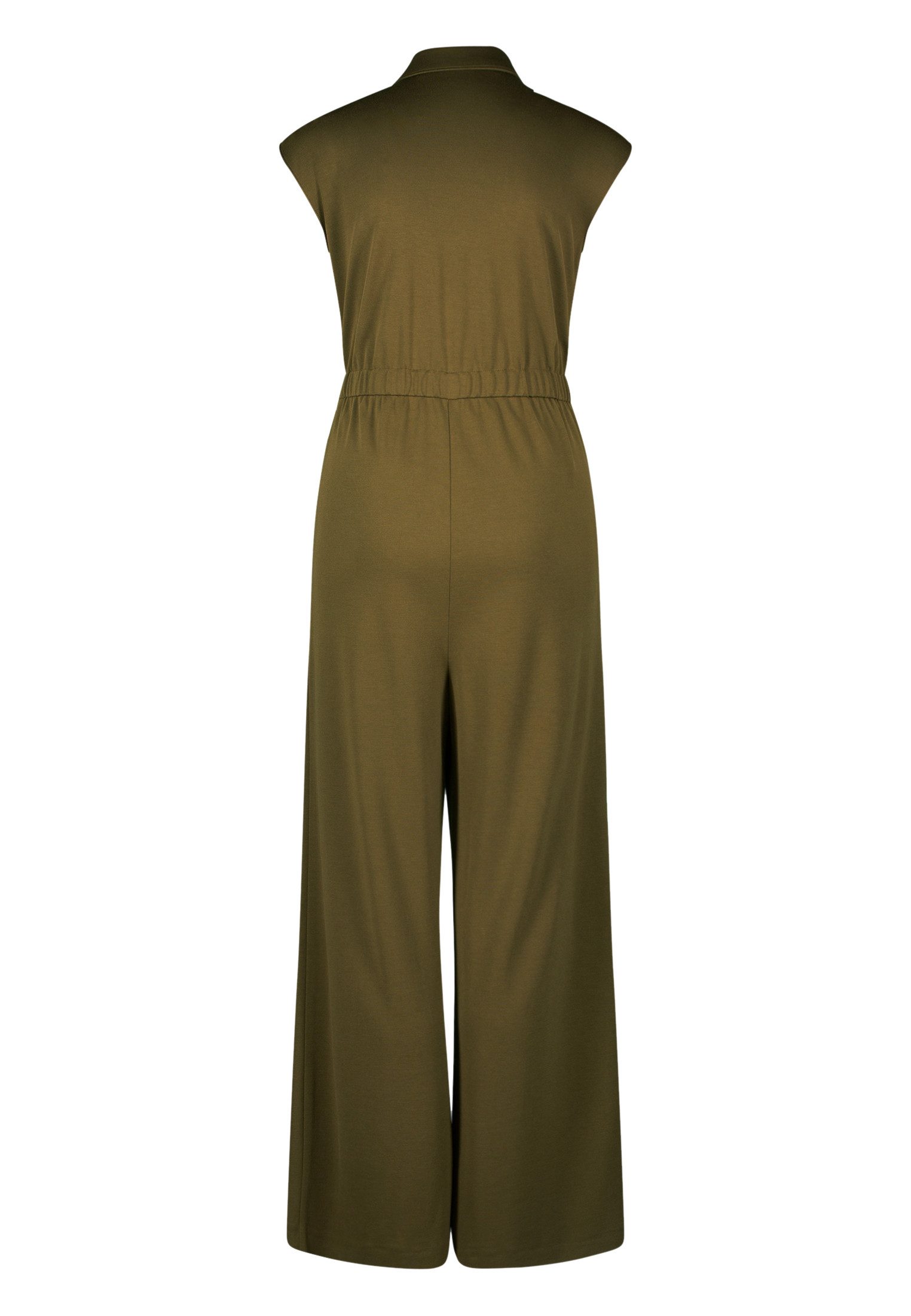 Zero Overall Damen Jersey-Jumpsuit mit Knopfleiste (1-tlg) Gürtel