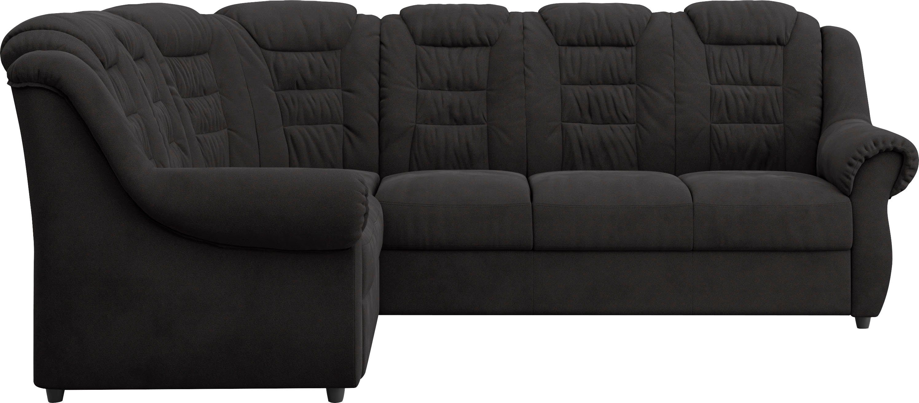 Home affaire Ecksofa Boston L-Form, mit hoher Rückenlehne, wahlweise mit Bettfunktion & Stauraum
