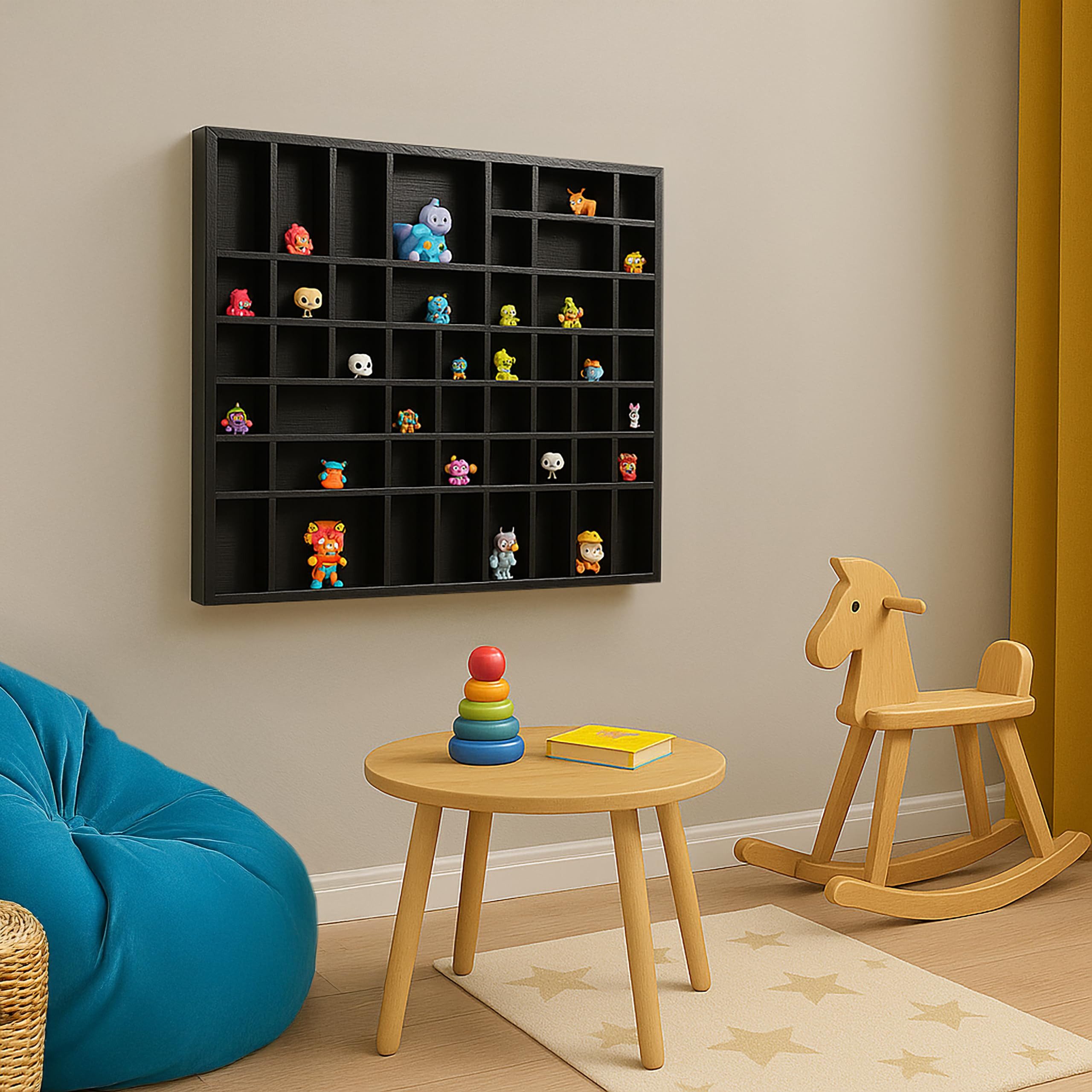 Creative Deco Schubladenbox Setzkasten Holz Sammelbox 51 Fächer 52x46x5 cm