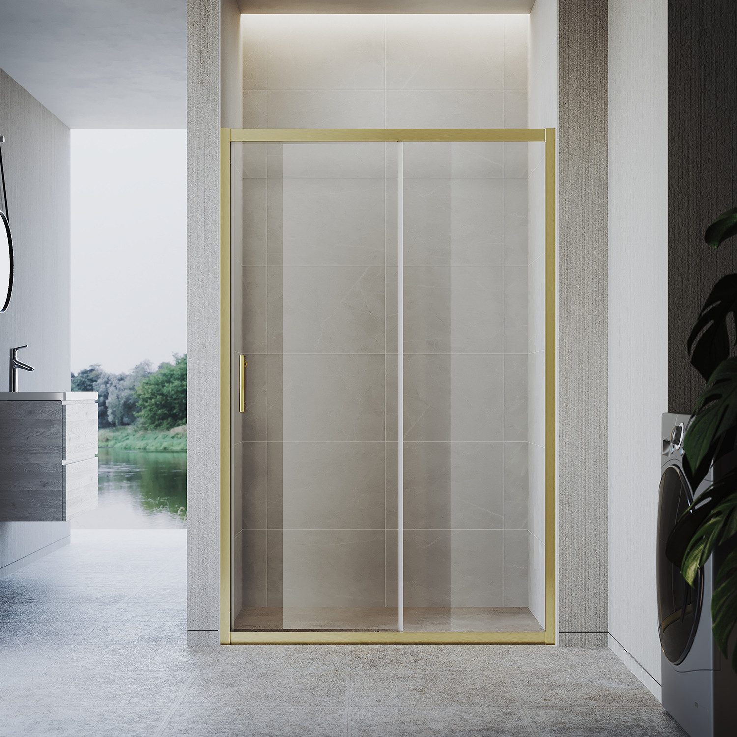 SONNI Dusch-Schiebetür Duschschiebetür,100-170cm,Nischendusche,Duschtür, Duschabtrennung, 100x185 cm