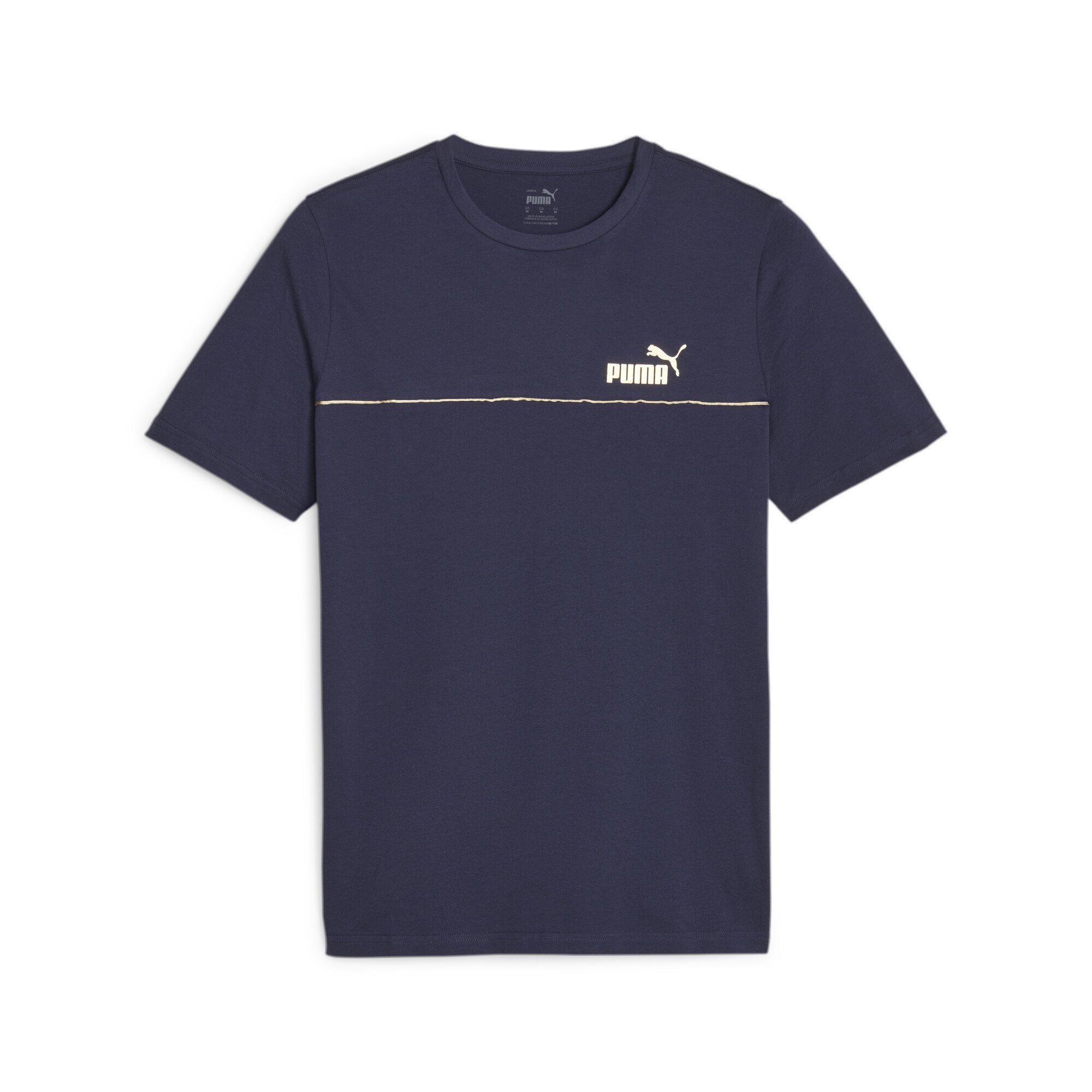 ESS+ T-Shirt T-Shirt Navy Blue PUMA GOLD Herren MINIMAL