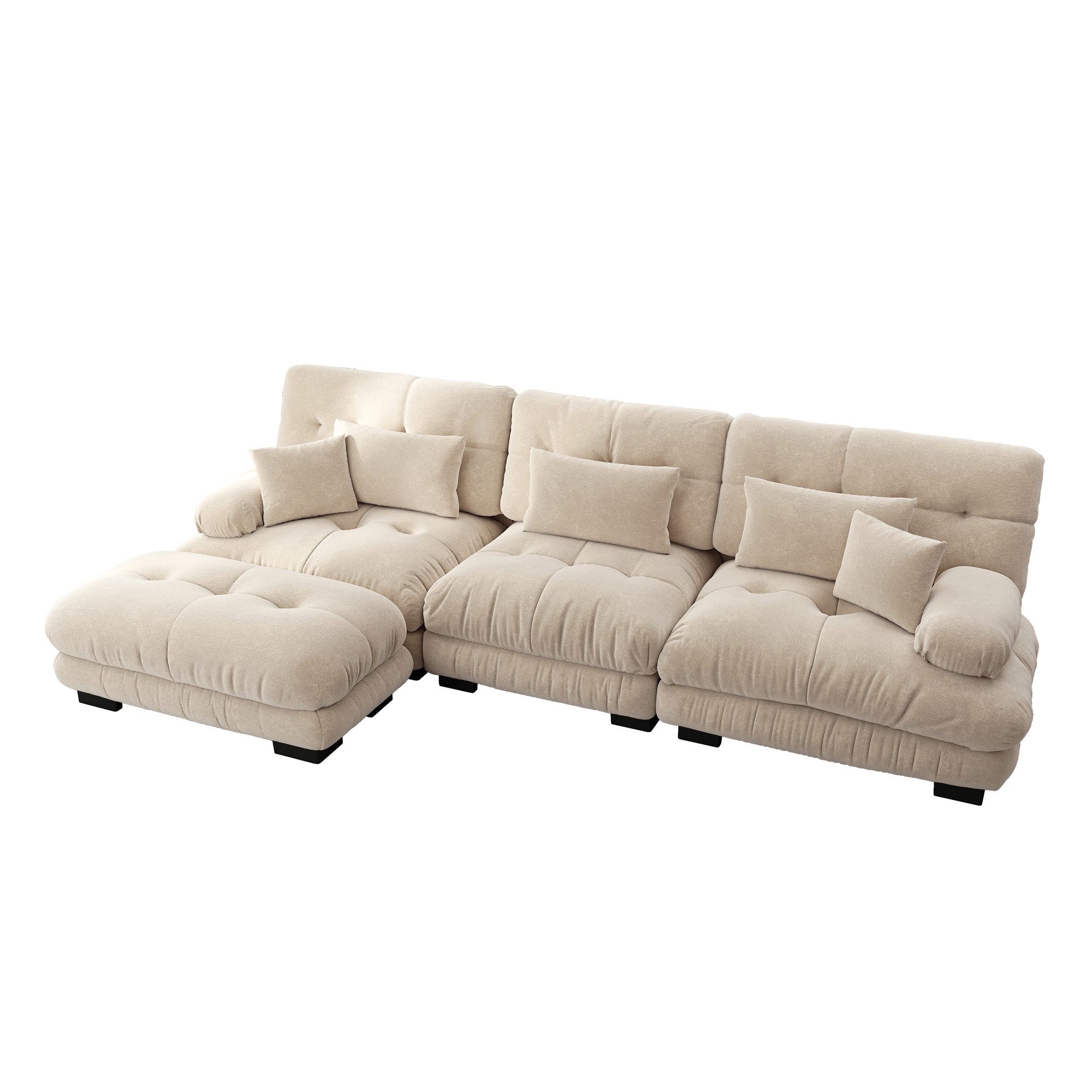 Odikalo 3-Sitzer Modulares Sofa Schlafsofa mit Ottoman, Luxuriöses Modulare günstig online kaufen