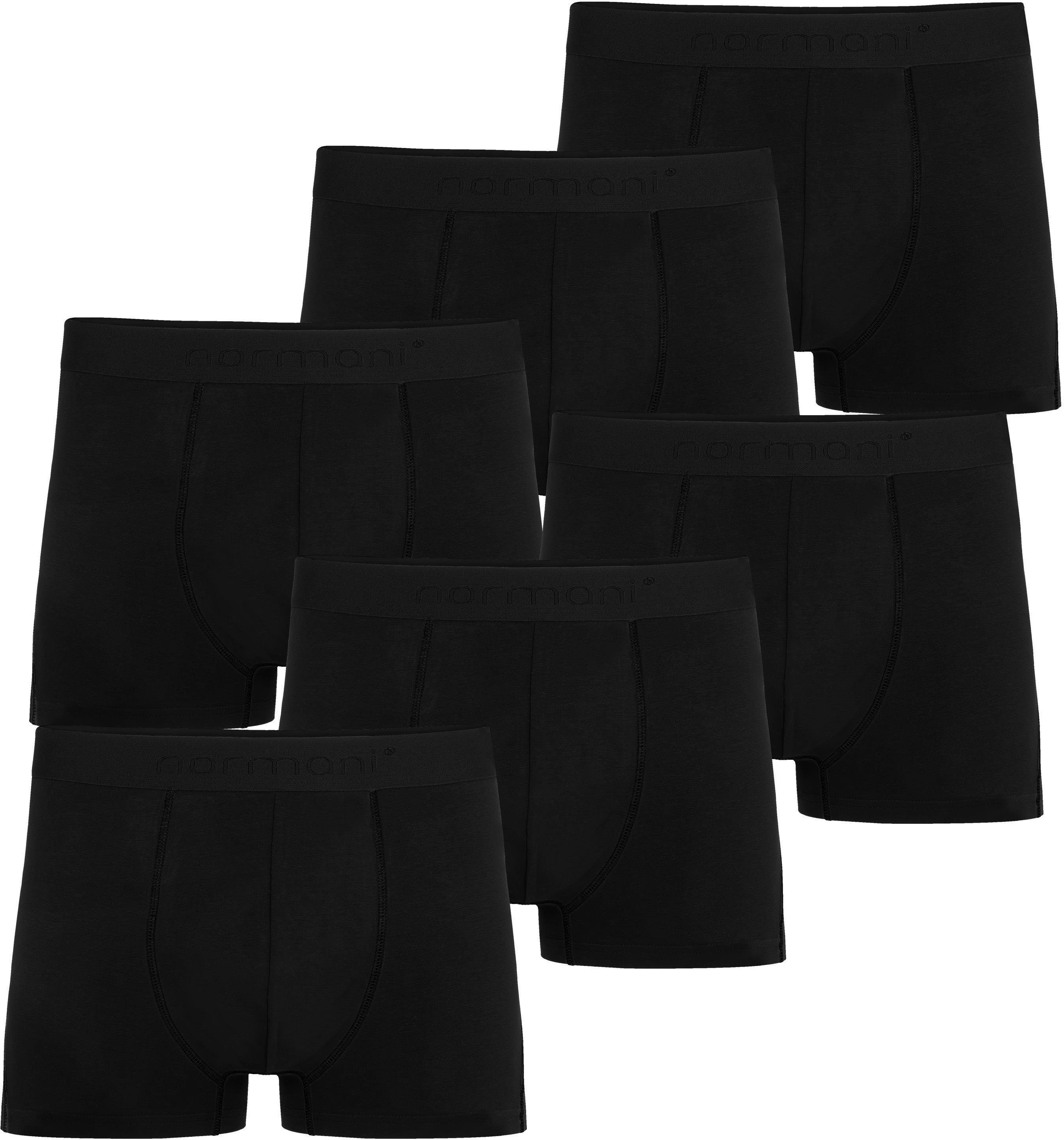 normani Boxershorts 6 Herren Baumwoll-Boxershorts Unterhose aus atmungsaktiver Baumwolle für Männer Schwarz