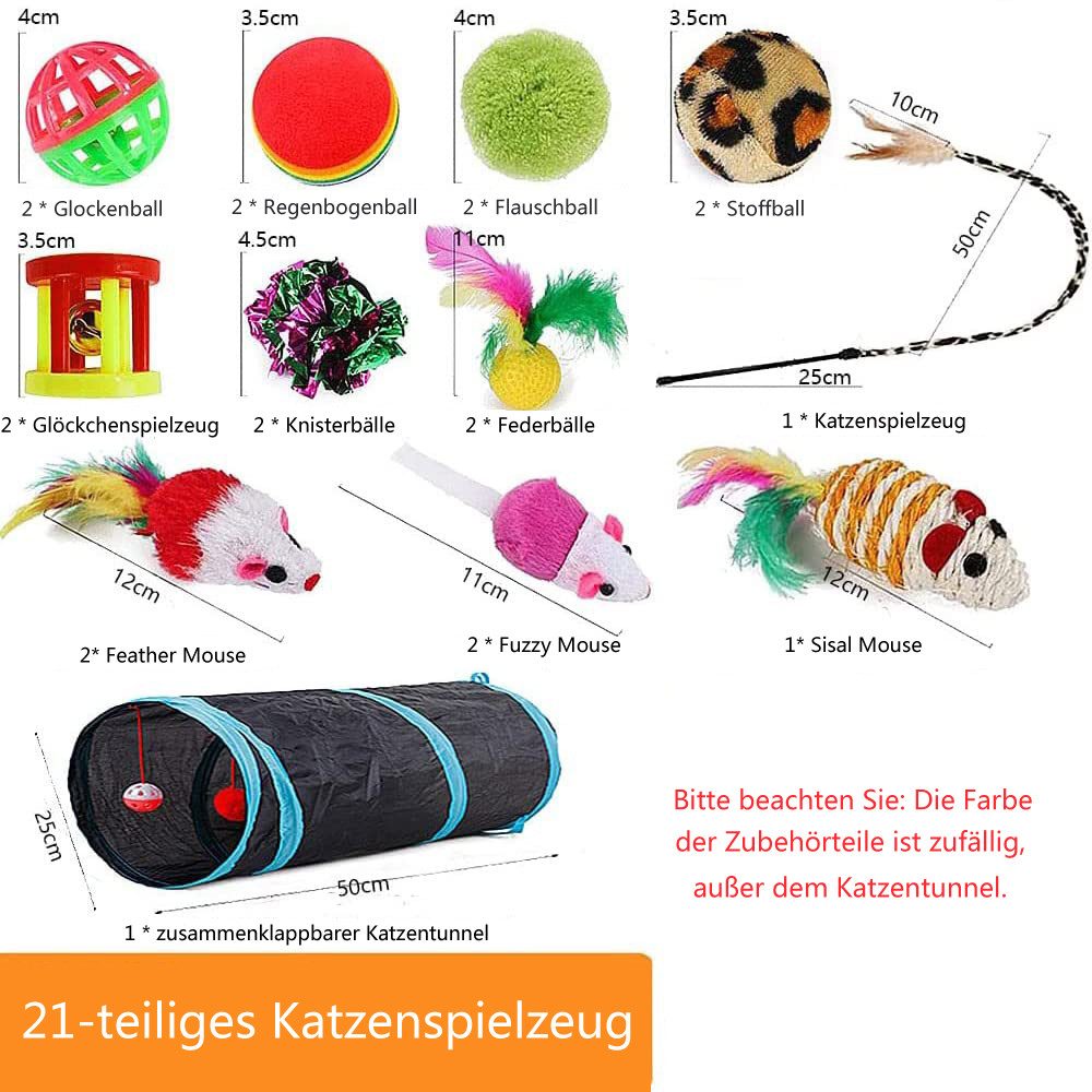 Ledander Tier-Beschäftigungsspielzeug 21/22 STÜCKE Katzenspielzeug Set mit günstig online kaufen