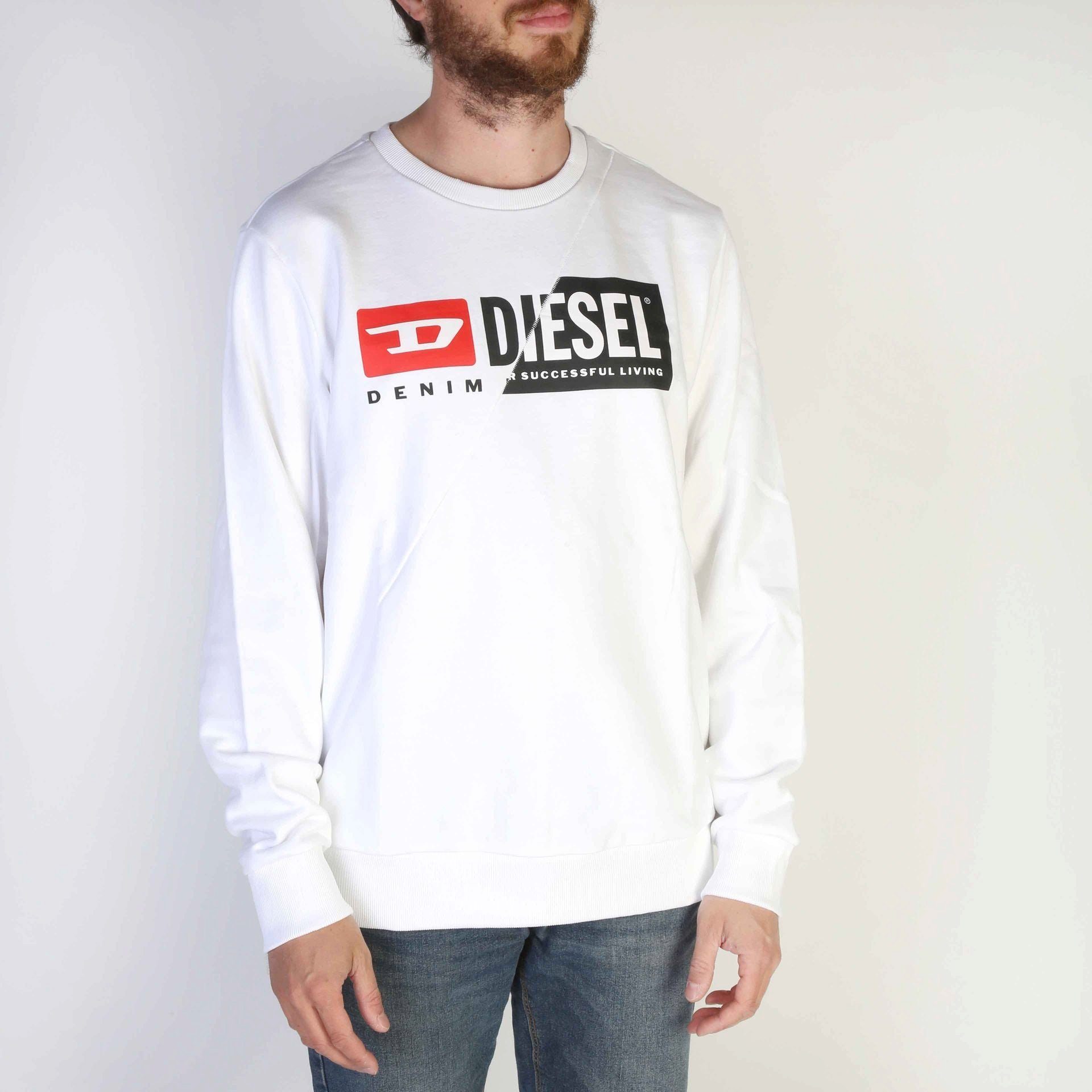 Sweatshirt und Diesel Sweatshirt Ihr Herren Weiß Komfort Diesel Diesel Frühjahr/Sommer Sweatshirt wartet! - neues Kollektion, Stil