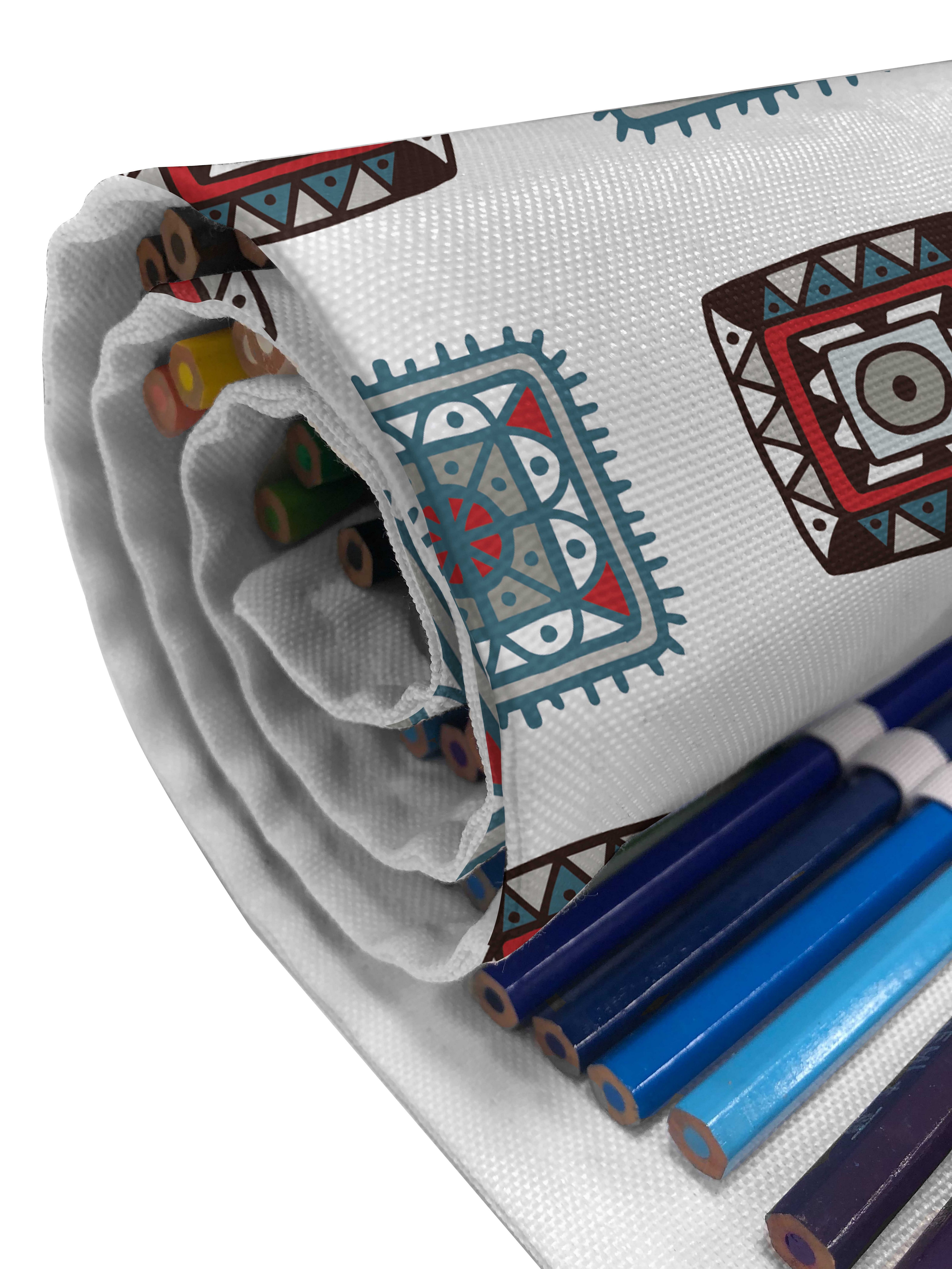 Ethnic Stoff Segeltuch und Aztec Federmäppchen Organizer, Mehrfarbig Stiftablage langlebig Abakuhaus tragbar