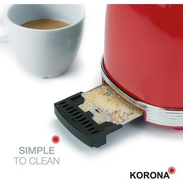 KORONA Toaster 2-Schlitz-Toaster 21668, für 2 extra breite Scheiben, Röstgradanzeige, 6 Bräunungsstufen