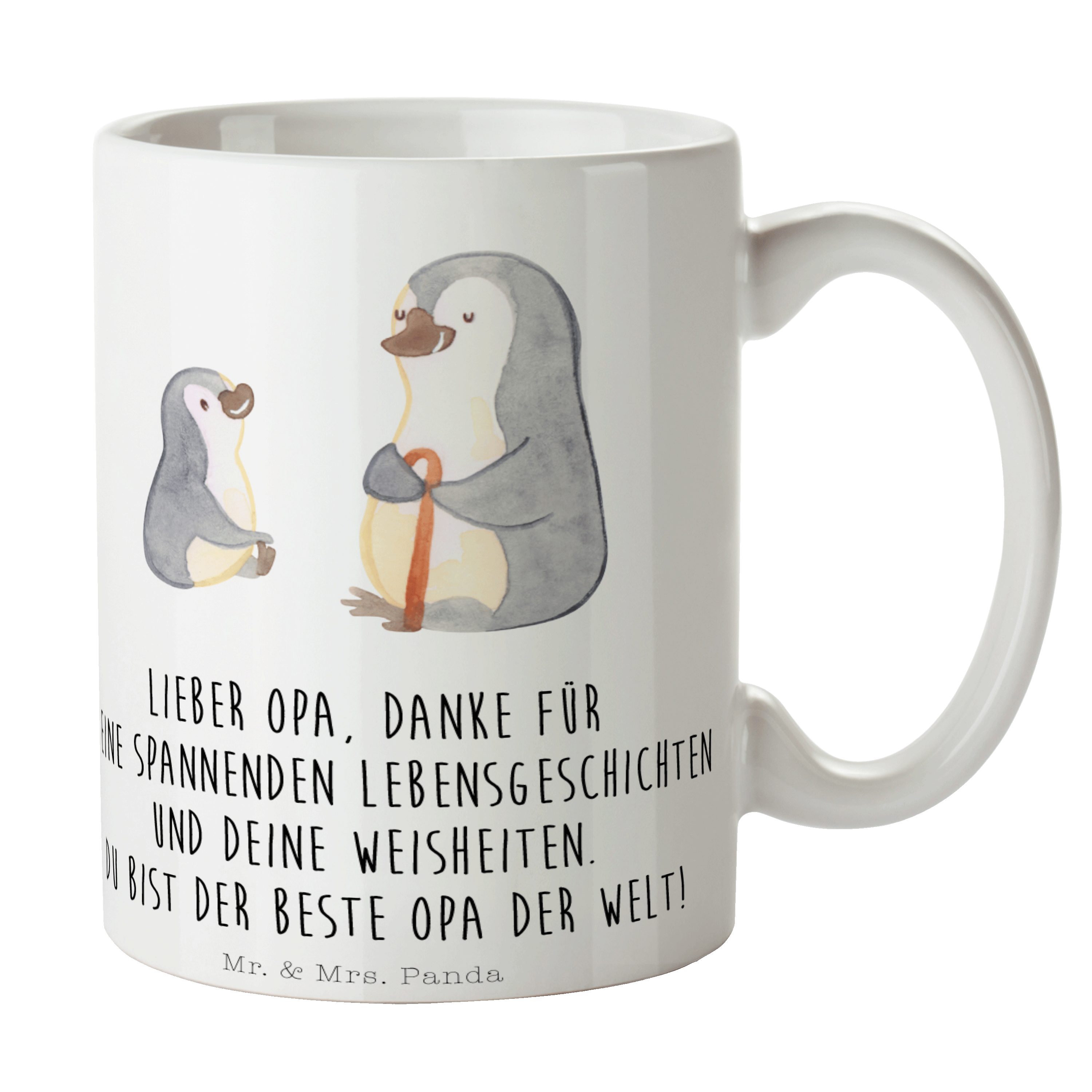 Mrs. & - Tasse Enkel Pinguin Keramik bester - Porzellantasse, Mr. Teeb, Opa, Geschenk, Panda Weiß Opa