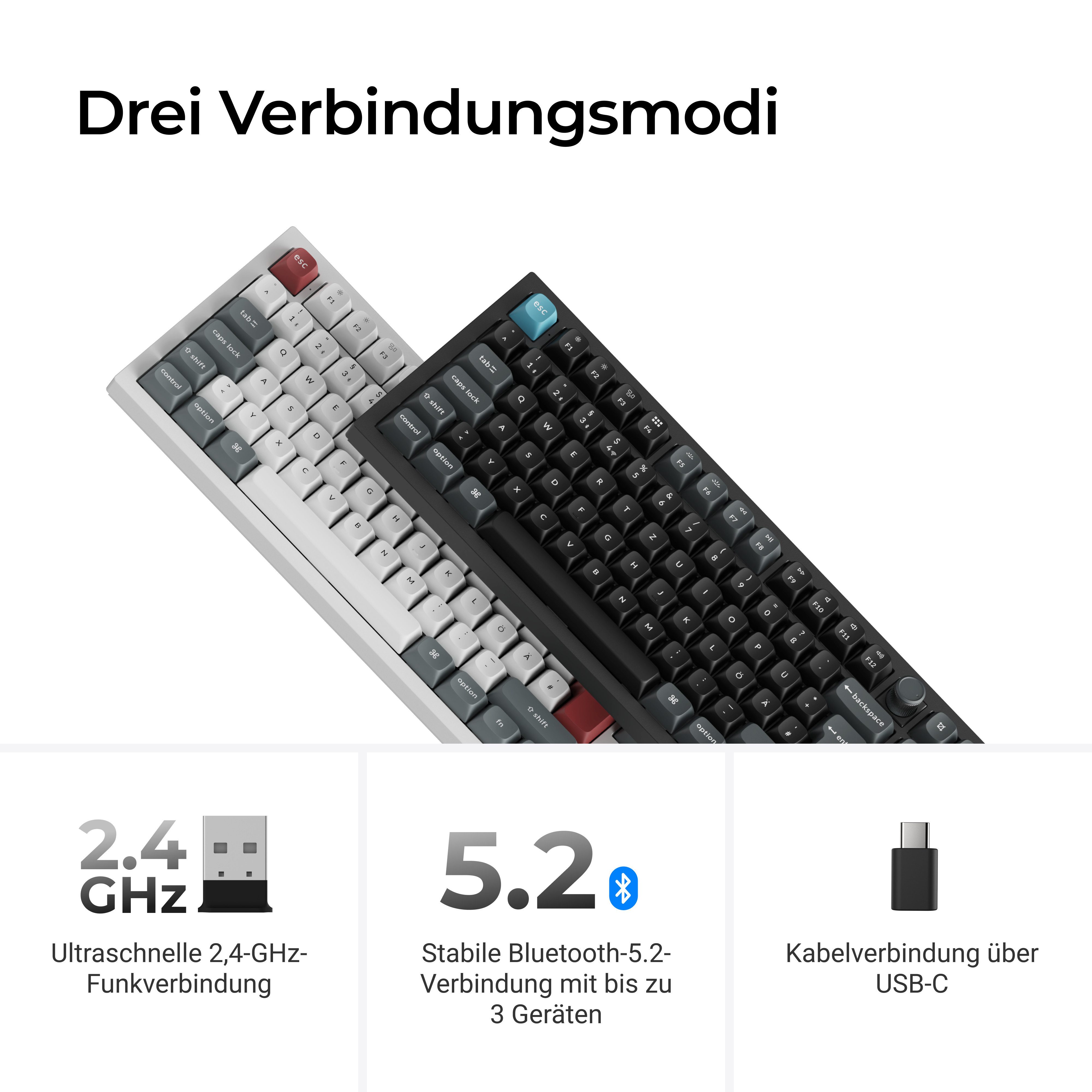Keychron Q6 Ultra 8K – Swappable RGB Backlight Full-Size Mechanische Tastatur Tastatur (Hot-Swap) – Bild 5 von 5