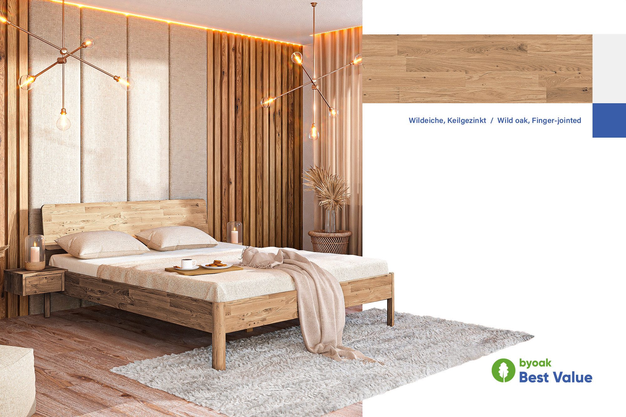 byoak Massivholzbett PENNY mit Holzkopfteil, aus Massivholz, Geölt günstig online kaufen