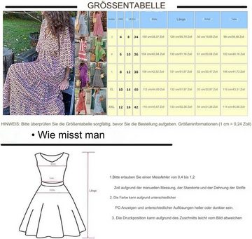 FIDDY A-Linien-Kleid Kleid 3/4 Arm Knielanges Lose Passform Ballkleider Mode Cocktailkleid
