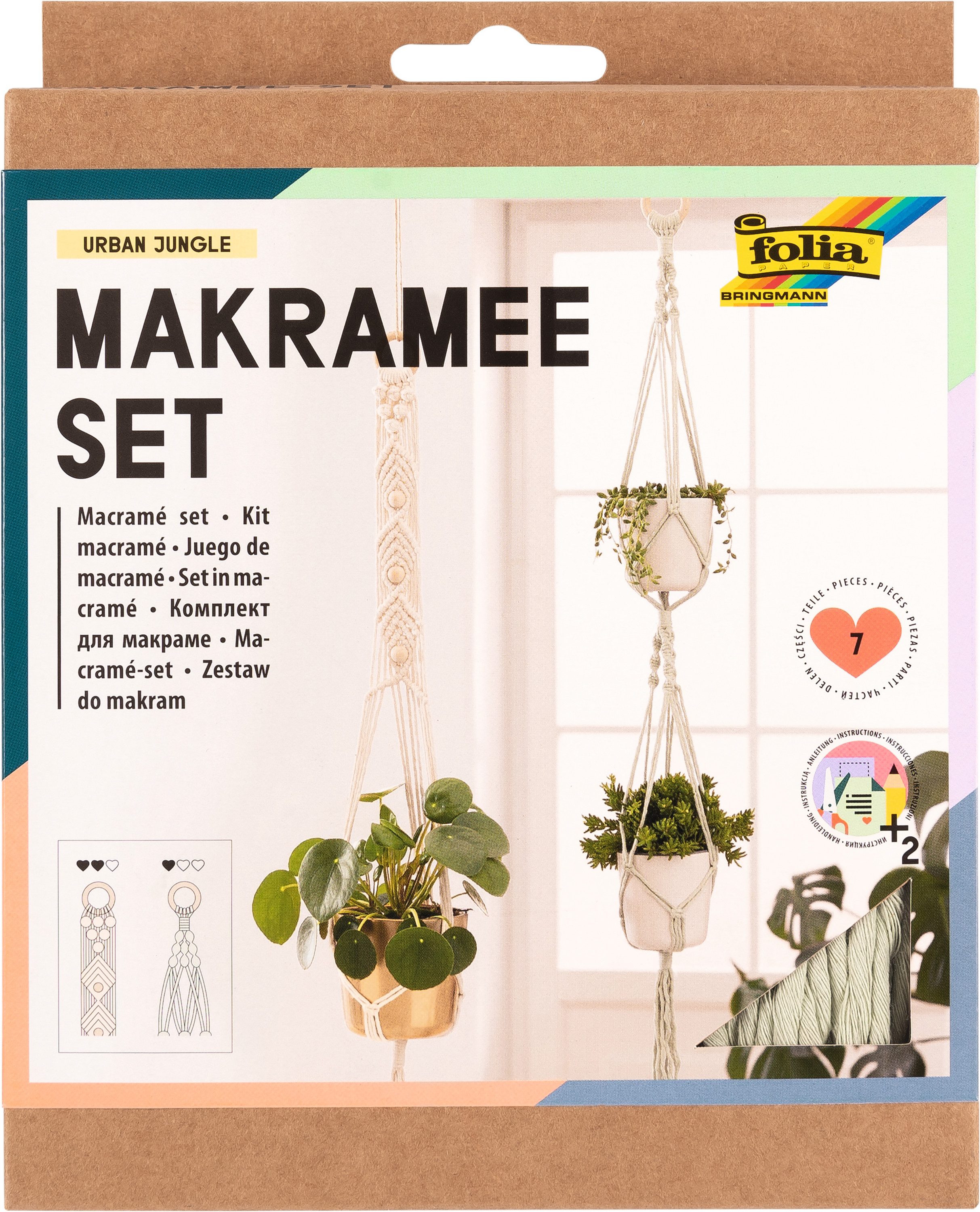 Folia Kreativset Makramee Set Urban Jungle, (7-tlg), 7 Teile
