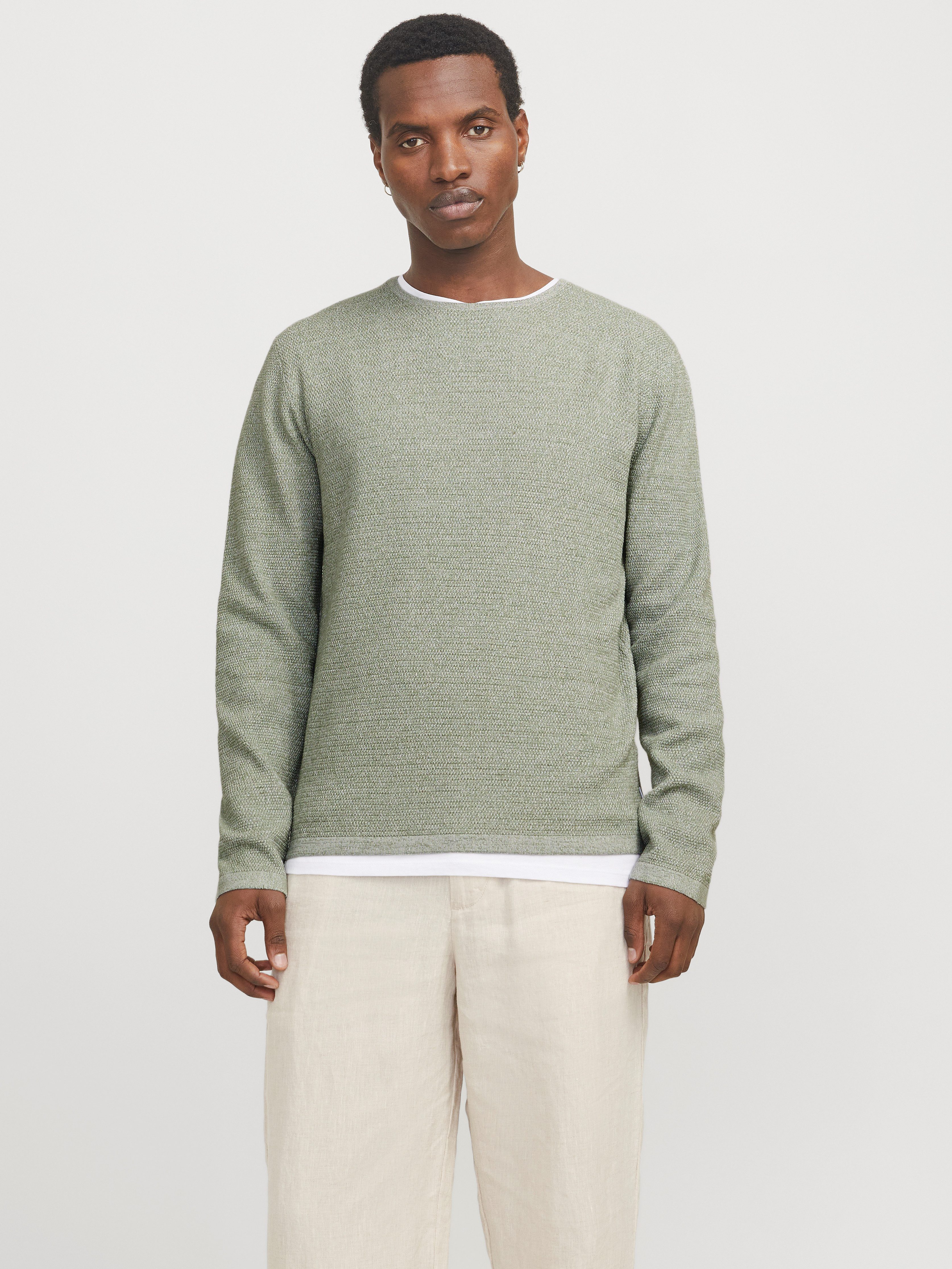 Jack & Jones Rundhalspullover JJEGEORGE KNIT CREW NECK NOOS mit Strick Opti günstig online kaufen