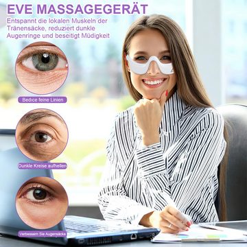 Novzep Gesichtsmassagegerät Intelligentes Augenmassagegerät, Mikrostrom-Augenschutzgerät, heiße Kompresse, 3 Intensitätsstufen, kompakt und leicht