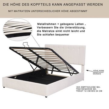 REDOM Polsterbett Gepolstertes Doppelbett Bett 140*200 cm mit Bettgestell ohne Matratze