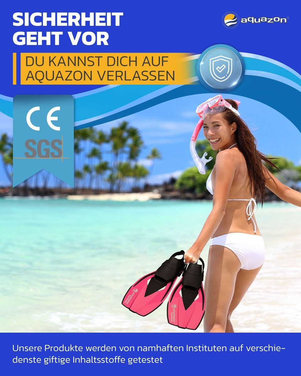 AQUAZON Flosse EXPERIENCE verstellbare Familien Taucherflossen, Schwimmflossen