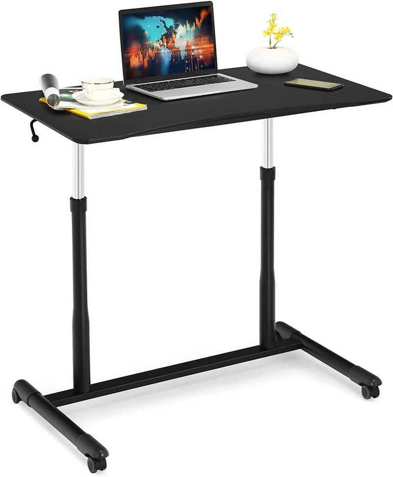 KOMFOTTEU Laptoptisch PC Tisch, mit Handkurbel, belastbar bis 30 kg