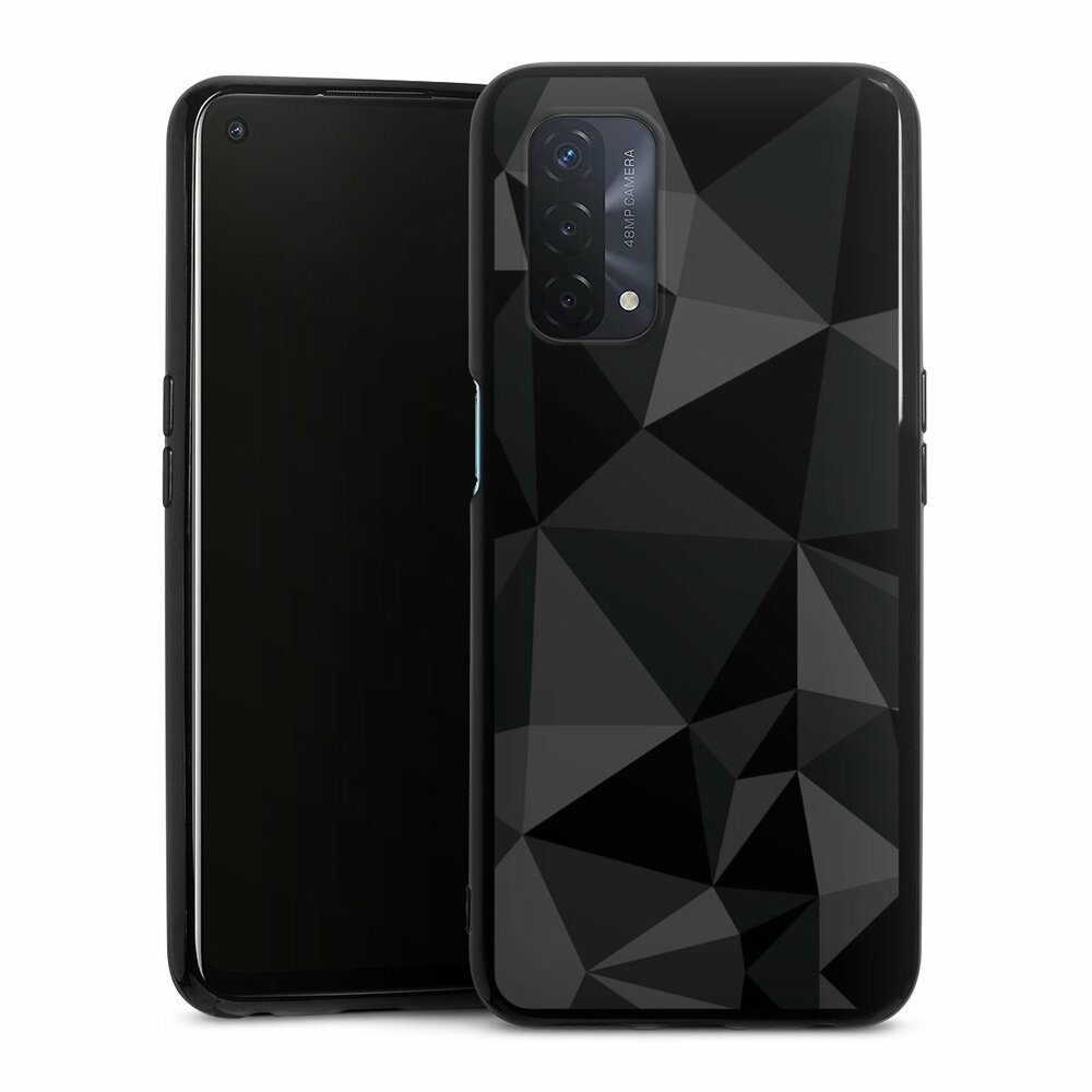 DeinDesign Handyhülle Geometric Muster Abstrakt Polygon Pattern Black, Oppo A54 5G Silikon Hülle Bumper Case Handy Schutzhülle