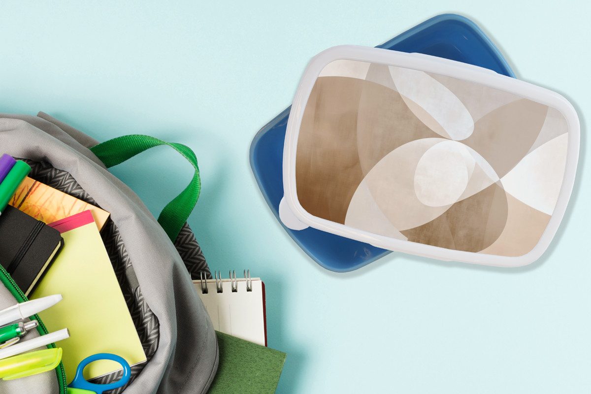 MuchoWow Lunchbox Ovale Formen - Transparent - Weicher Übergang, Kunststoff, (2-tlg), Brotdose, Lunchbox, Brotbox für Kinder und Erwachsene