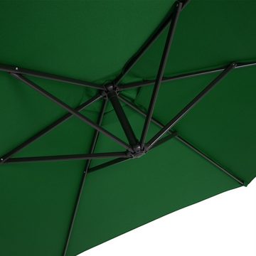 Kingsleeve Sonnenschirm, 300 cm Leichtgängiges Kurbelsystem Individuell Neigbar Kippbar Wasserabweisend Windöffnung für stabilen Stand Robustes Aluminium Stabile Verstrebungen Ampelschirm Gartenschirm Terrassenschirm