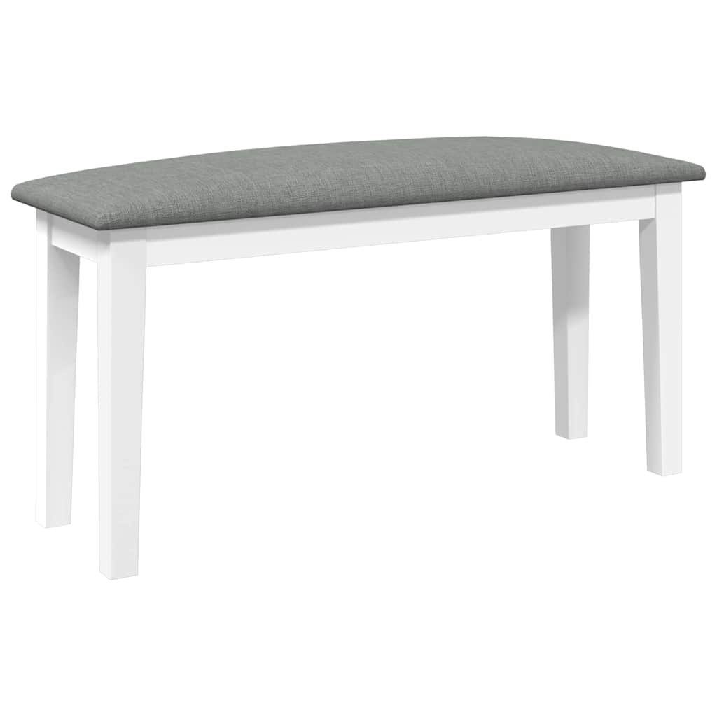 Essbank Bank 90 cm Weiß Massivholz Gummibaum