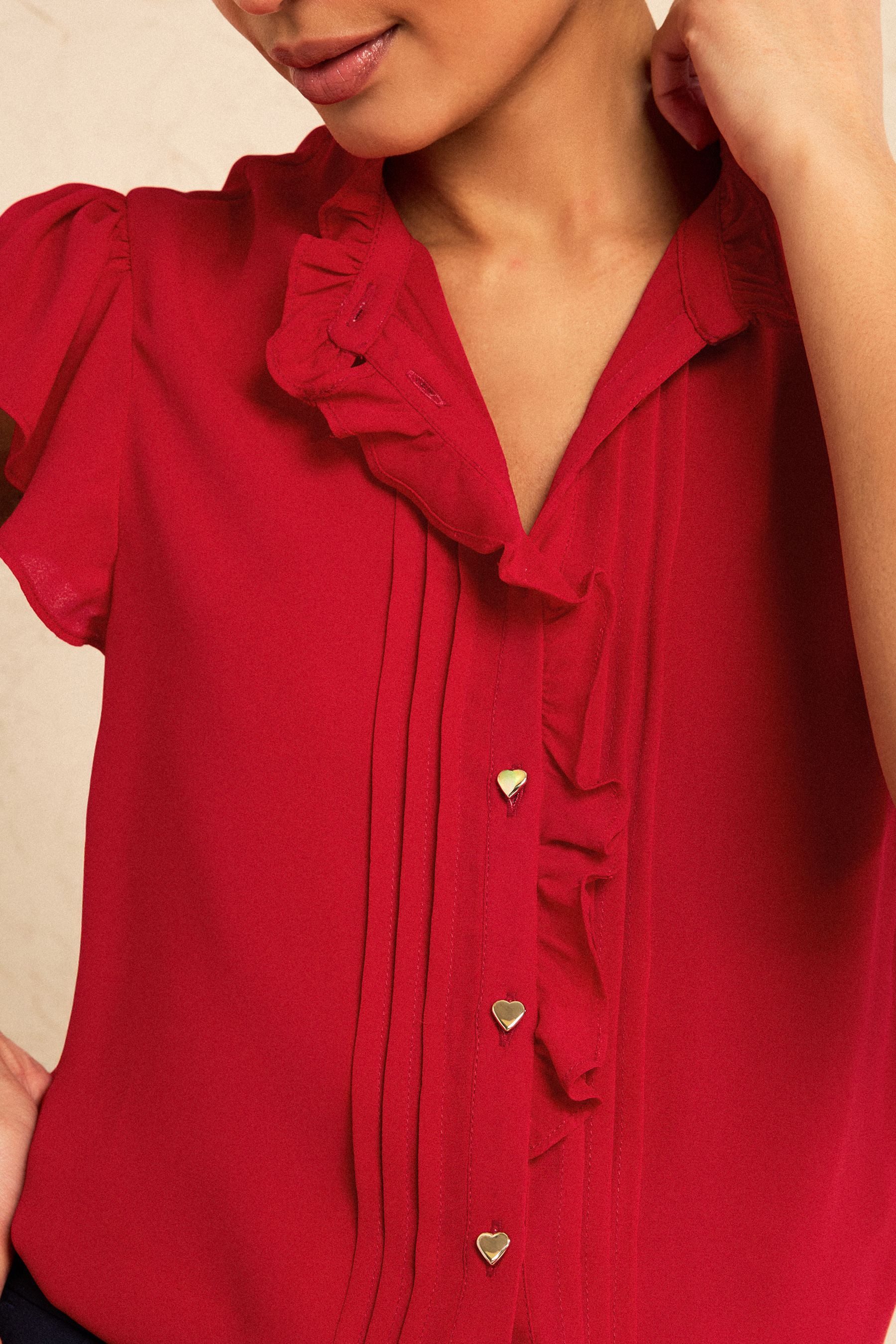 Love & Roses Rüschenbluse Love & Roses Langärmelige Rüschenbluse, Regular (1-tlg)