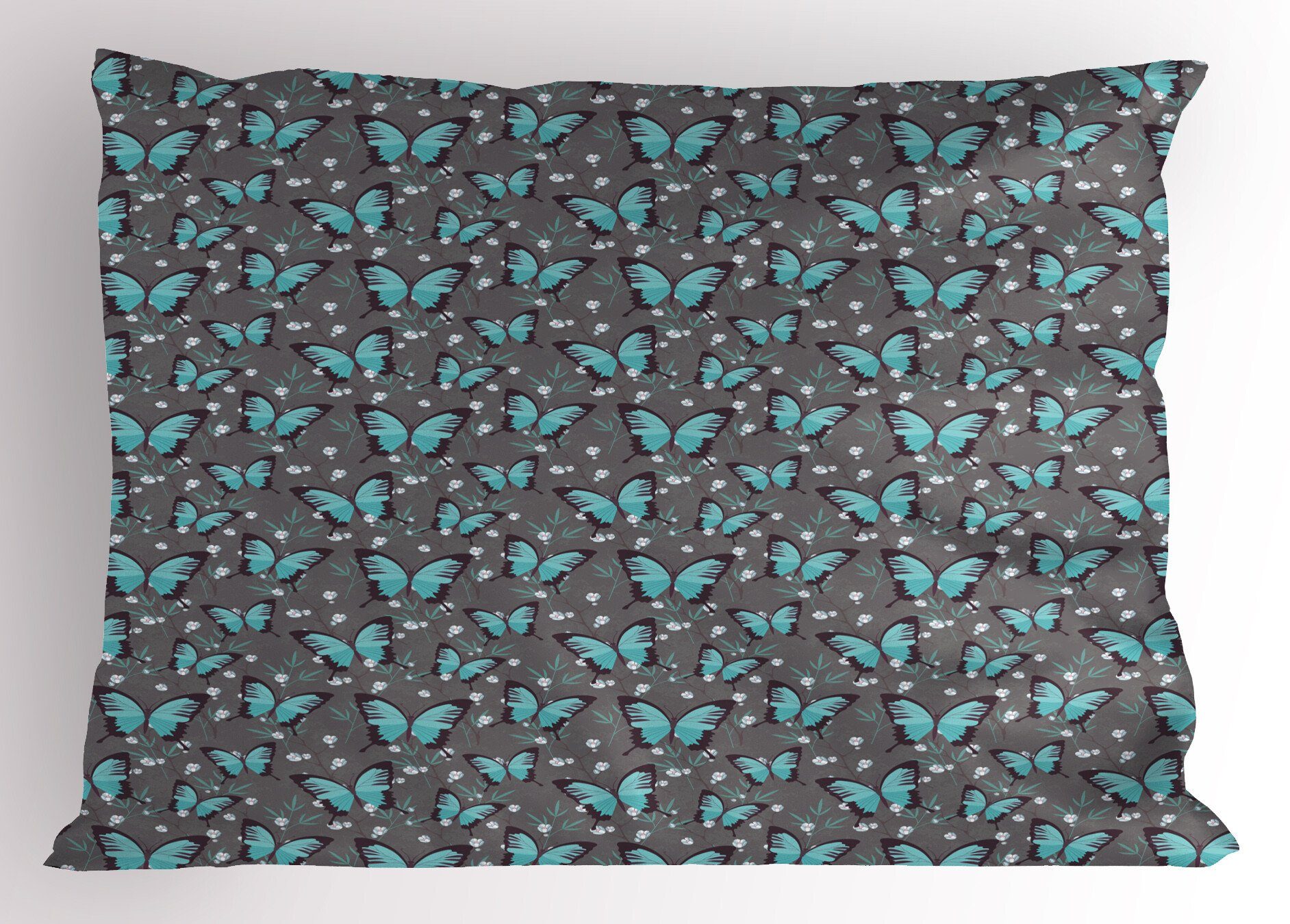 Kissenbezüge Dekorativer Blumenkunst Size Gedruckter Standard (1 Schmetterlinge Abakuhaus Kontinuierliche King Kissenbezug, Stück)