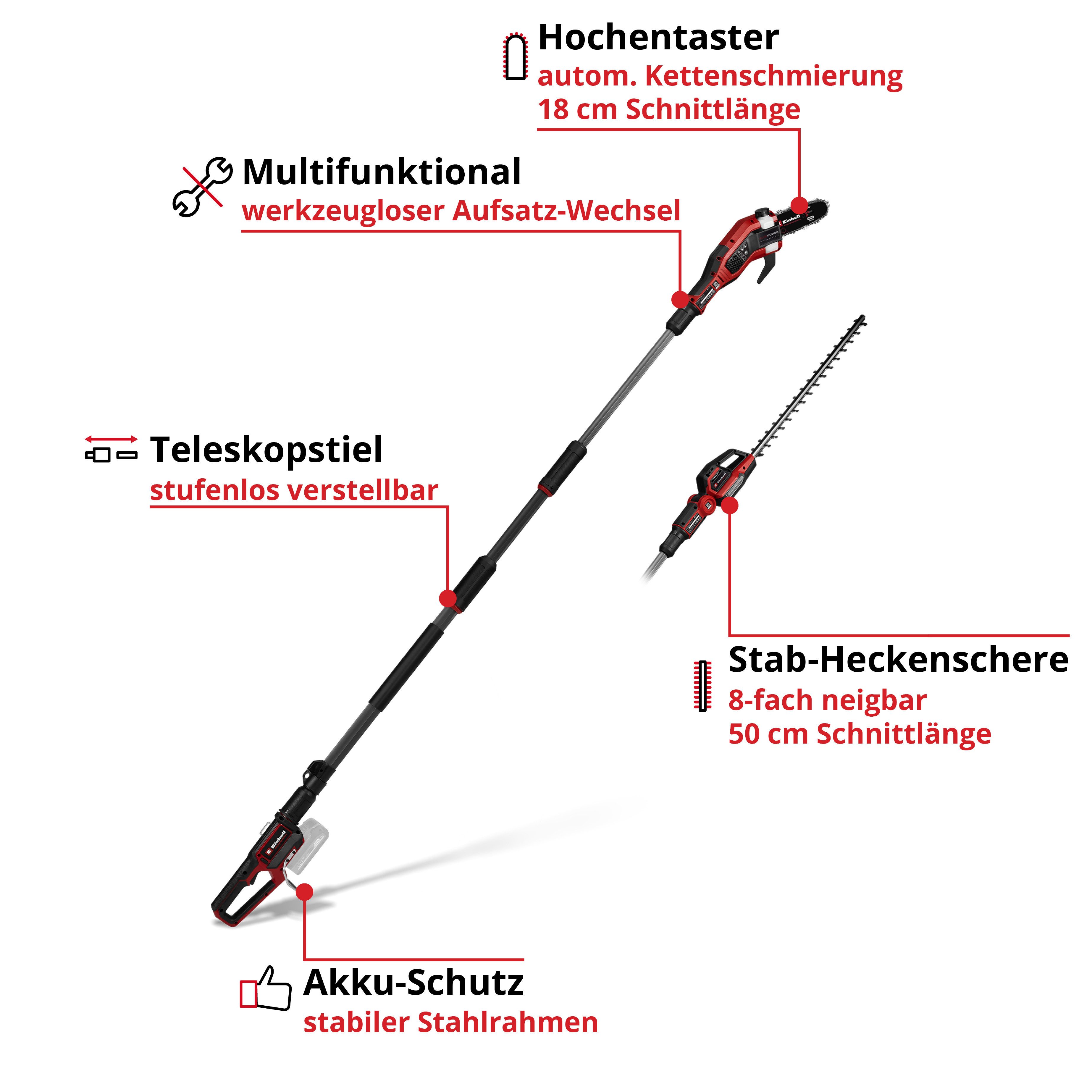 Einhell Akku-Multifunktionswerkzeug GT GP-HC 18/5020 Li T BL-Solo, ohne Akku und Ladegerät